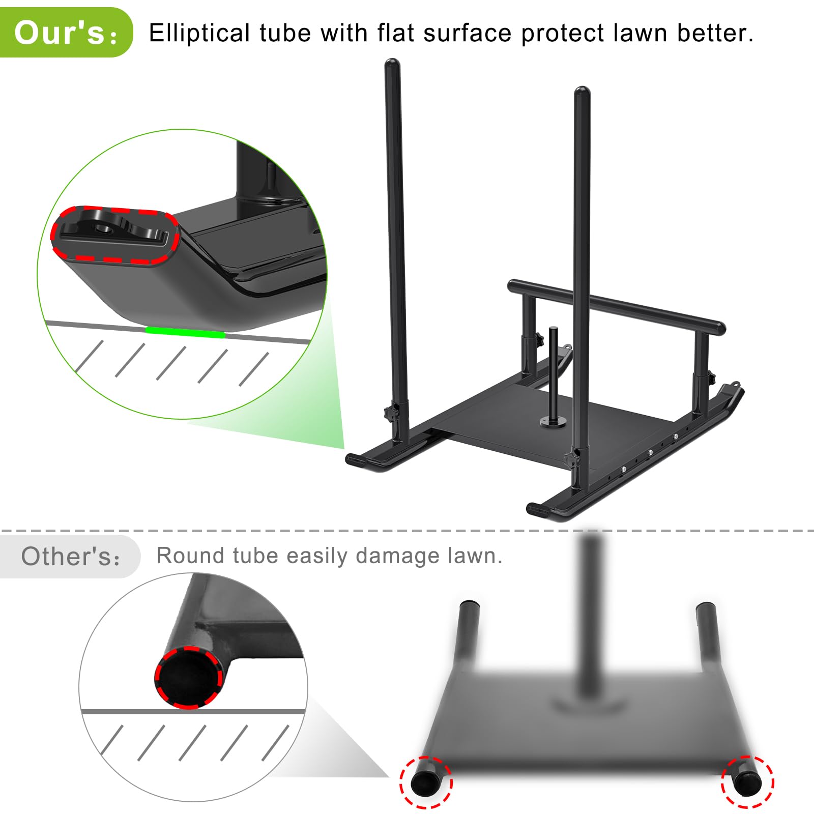 Kipika Heavy-Duty Weight Sled for Strength & Speed Training - Fitness Sled Workout Equipment for Muscle Building & Explosive Power - Compatible with 1