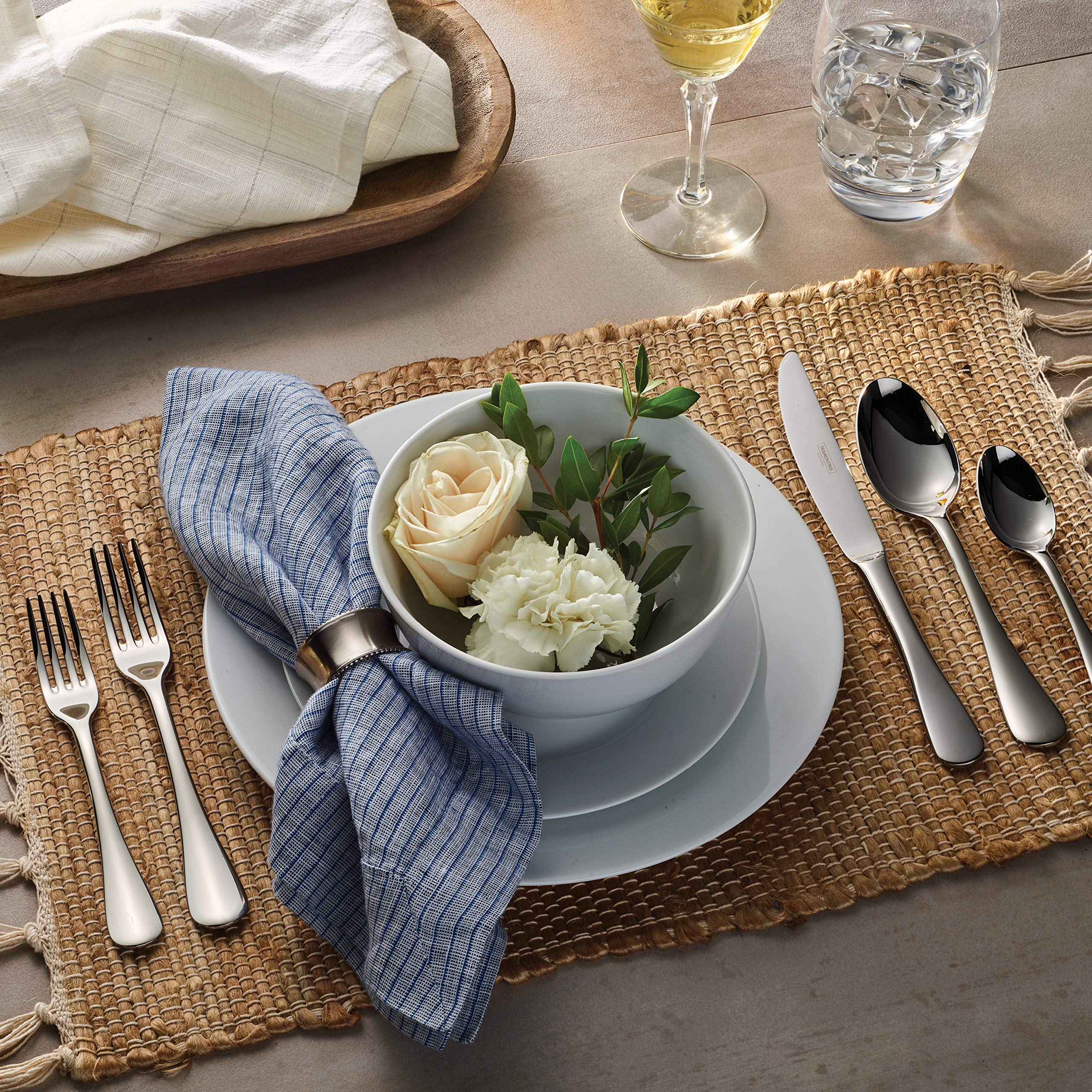 Tramontina 45-Piece Stainless Steel Silverware Set - Complete Flatware Set for 8, Classic Dining Utensils for Everyday Use, Dinner Parties & Formal Occasions
