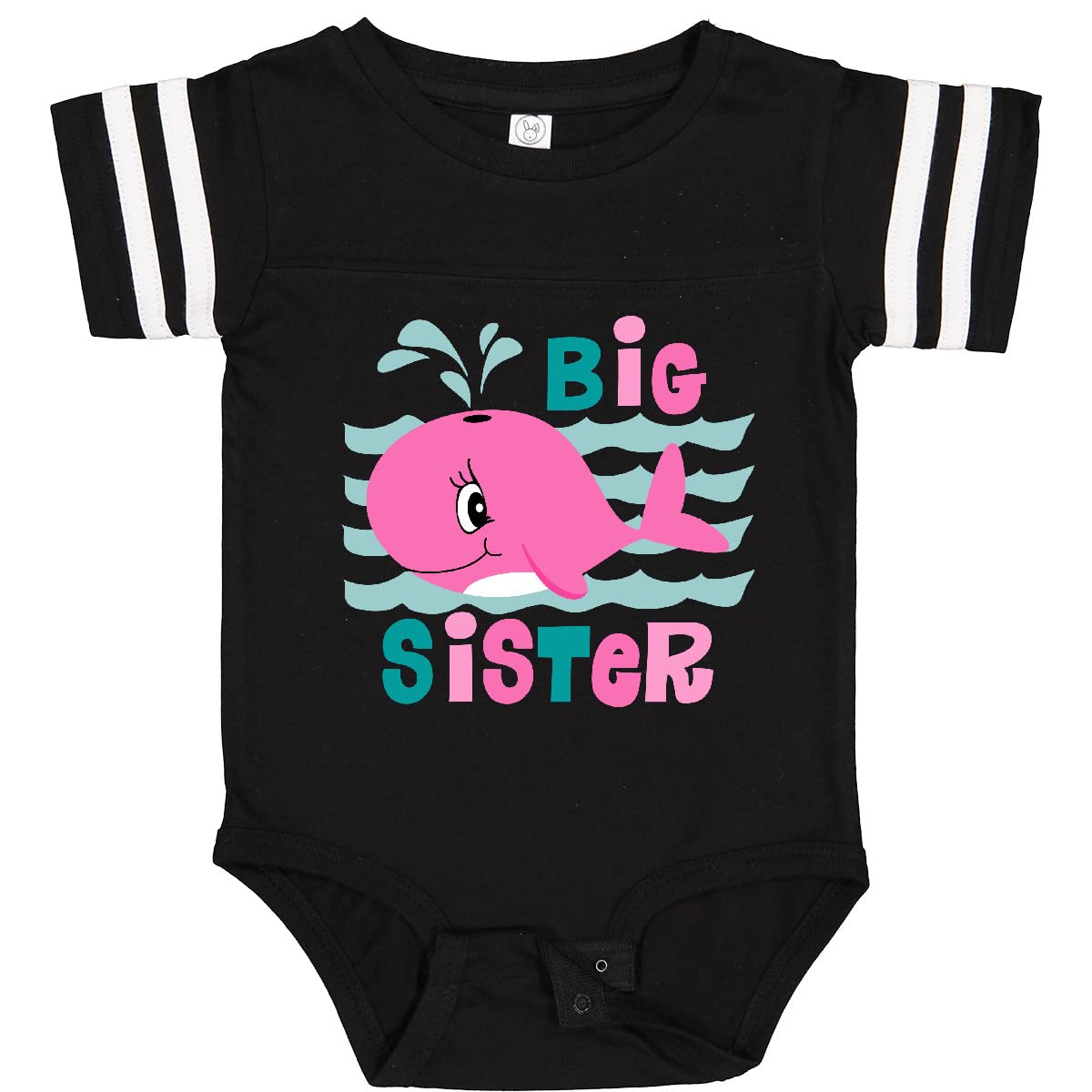 Inktastic Whale Big Sister Baby Bodysuit - Cute Matching Outfit for Siblings, Newborn & Toddler Gifts