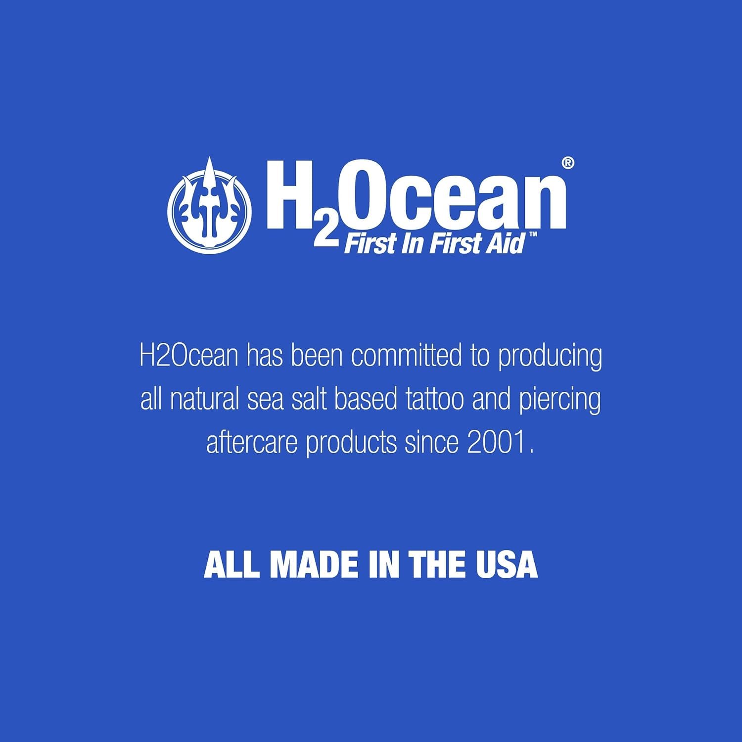 H2Ocean Piercing Aftercare Spray - Saline Wound Wash for Ear, Nose, Lip, Belly & Nipple Piercings - Sea Salt Cleaning Solution with Bump Treatment - 2 Pack - Perfect for New Piercing Care & Tattoo Aftercare