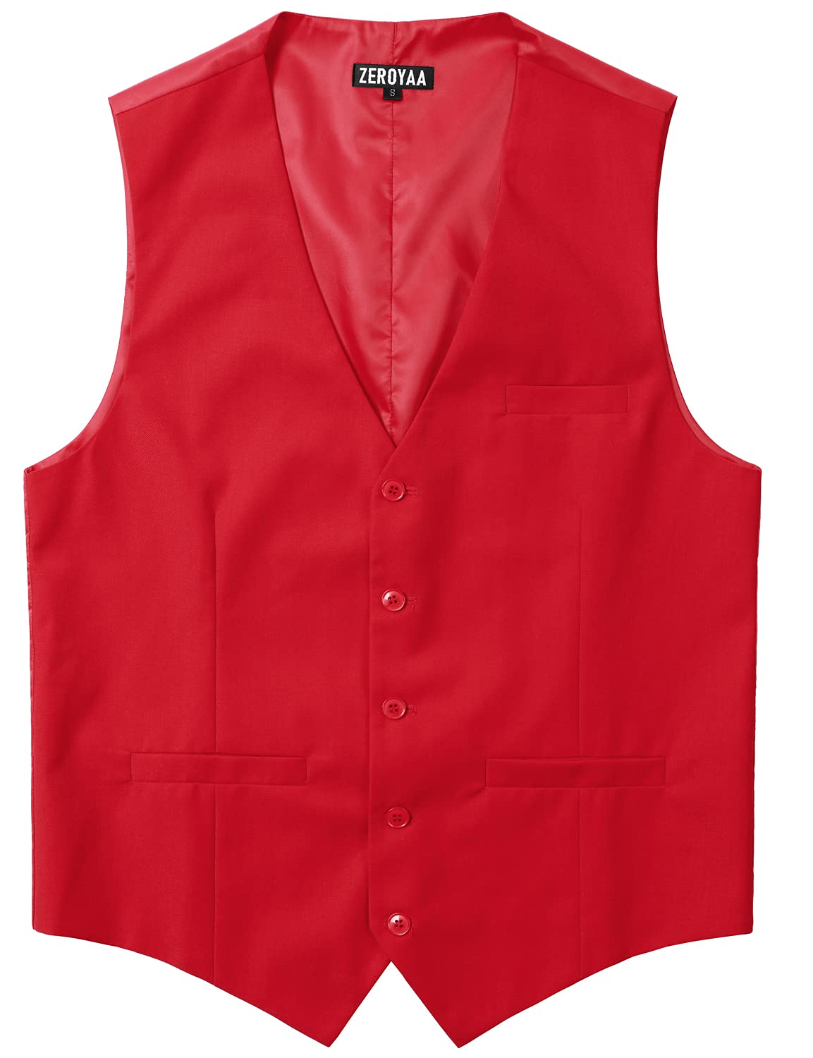 ZEROYAA Men's Slim Fit 3-Pocket Formal Dress Vest for Suit & Tuxedo | Business Casual & Wedding Attire | Urban Hipster Waistcoat for Office, Prom & Special Occasions