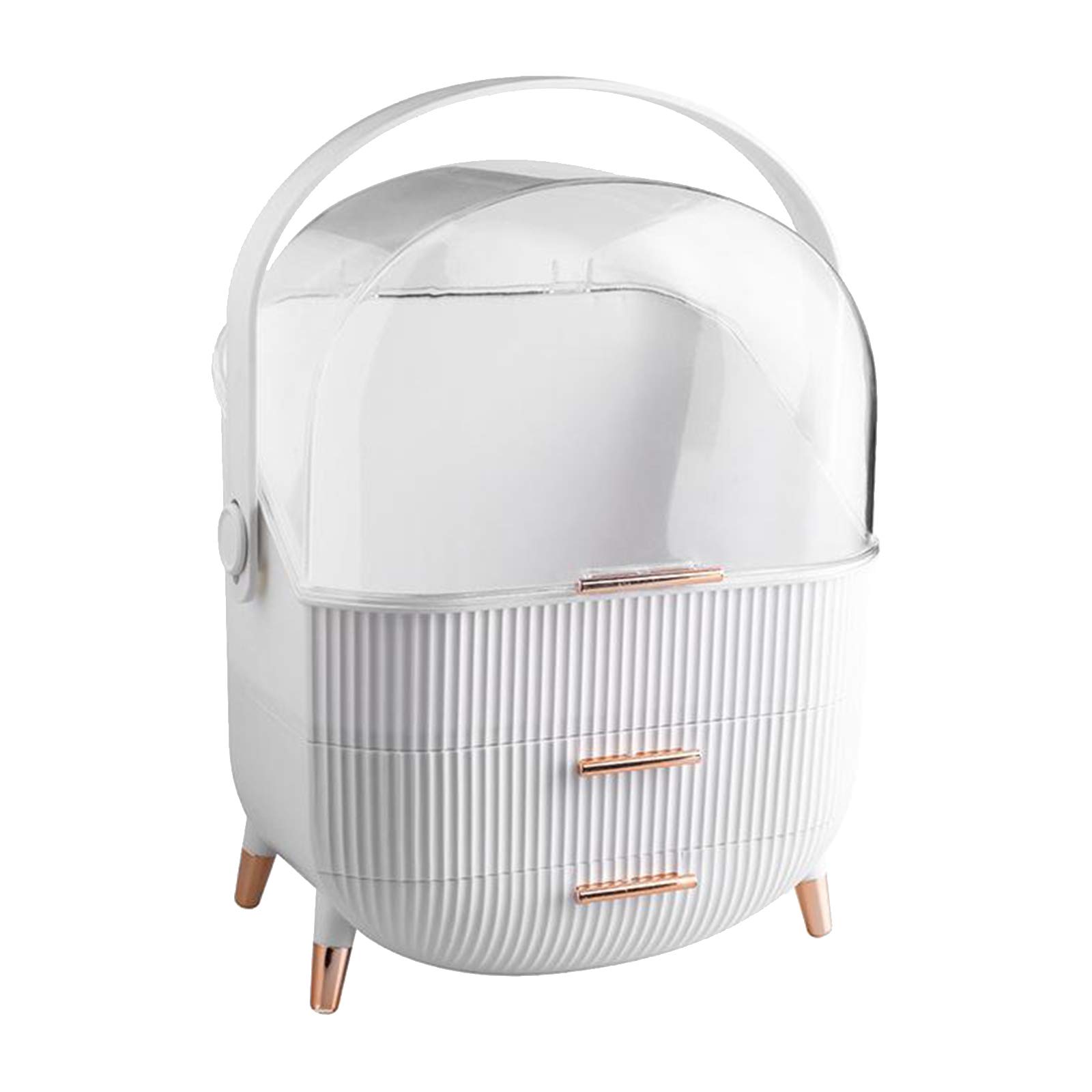 Losa Portable Makeup Case - Multifunctional Travel Cosmetic Organizer Box with Clear Compartments (White) | Perfect for Travel, Home Storage & Professional Makeup Artists