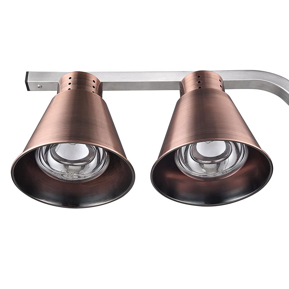 WeChef Commercial Heat Lamp - 2-Bulb Countertop Food Warmer for Buffet, Restaurants & Food Courts | Keep Meals Warm for Serving & Display