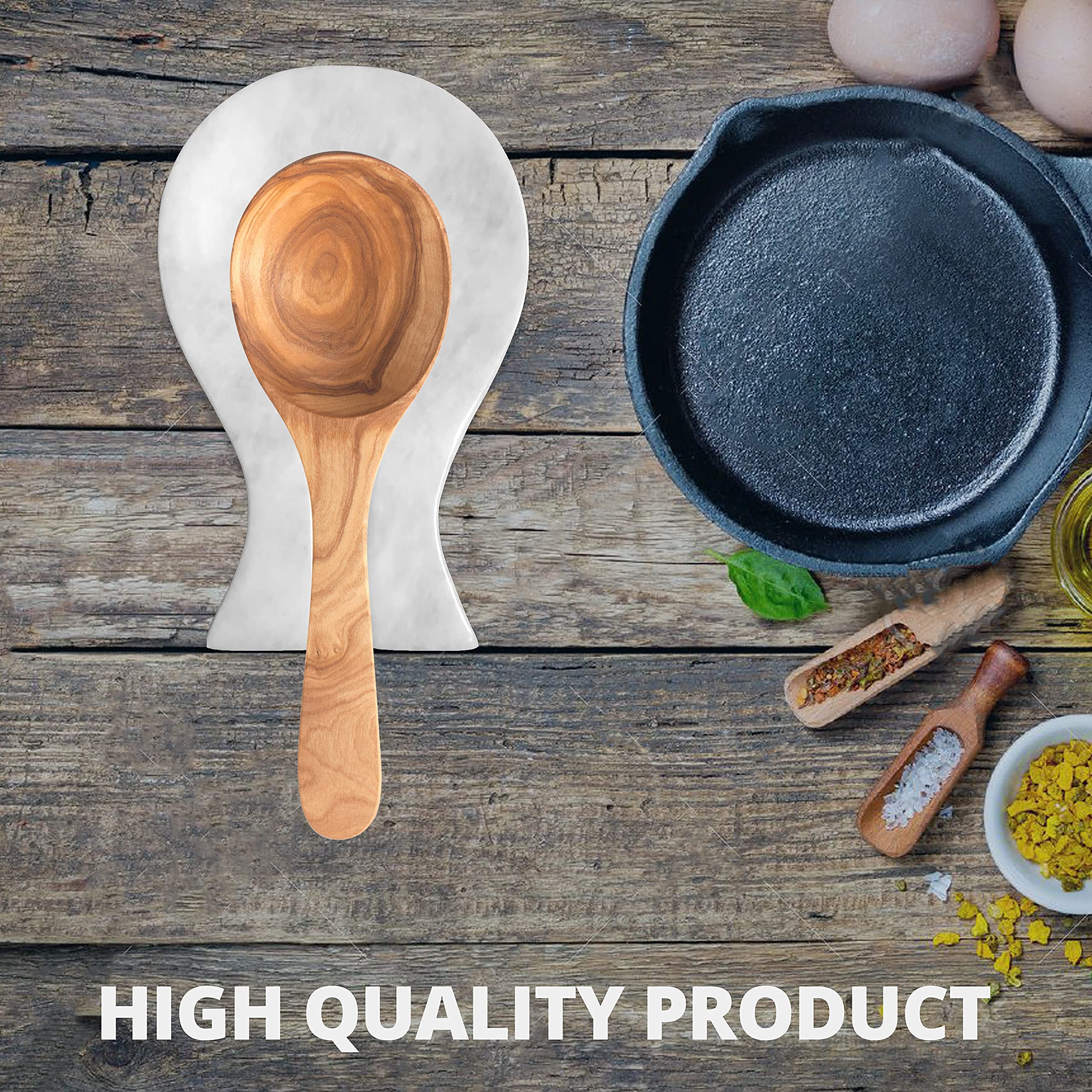 Premium Handmade Cloud White Marble Spoon Rest - Elegant Kitchen Counter Organizer, Spatula Holder & Unique Housewarming Gift for Cooking Enthusiasts - Perfect for Modern Kitchens & Dinner Party Hosting