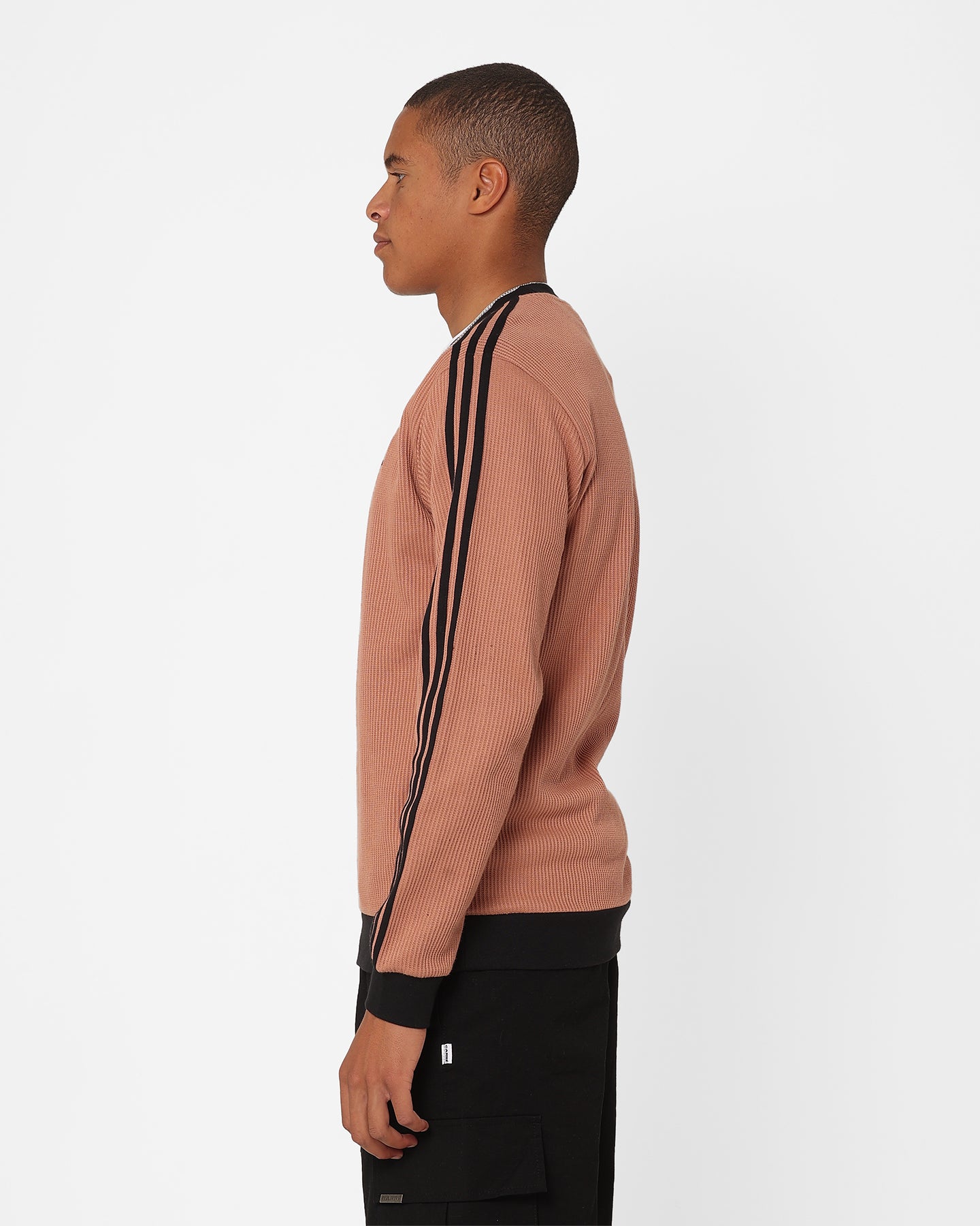 Adidas Adicolor Q2 Waffle Crewneck Sweatshirt - Clay Strata Color | Casual Streetwear for Men & Women | Perfect for Gym, Running & Everyday Wear