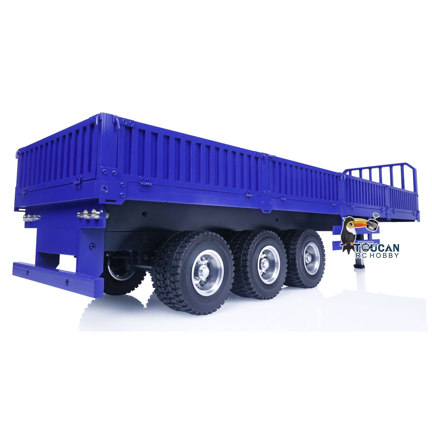 1/4 Scale Metal RC Low Bed Trailer for Tractor Trucks - 3 Axle Dump Car Model Construction Vehicle - Compatible with TAMIYA & LESU - Perfect for Construction Site Scenes and RC Truck Shows