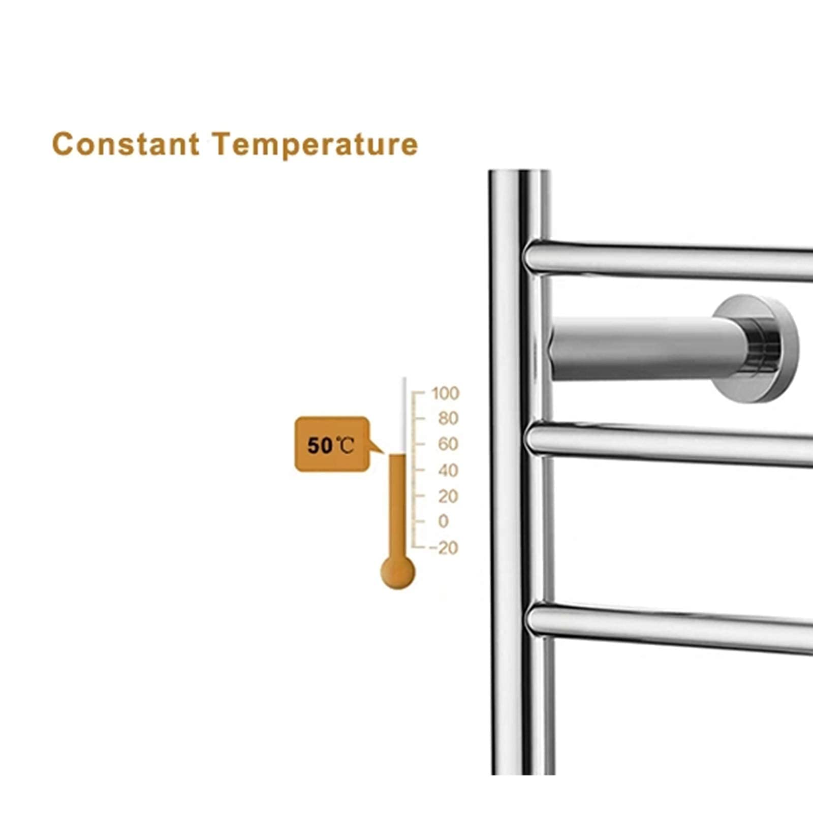 Electric Towel Warmer - Wall Mounted Heated Towel Rack with Built-in Timer | Stainless Steel Bathroom Drying Rack | Space Saving Design for Home & Spa Use | Perfect for Bathrooms, Saunas and Luxury Hotels