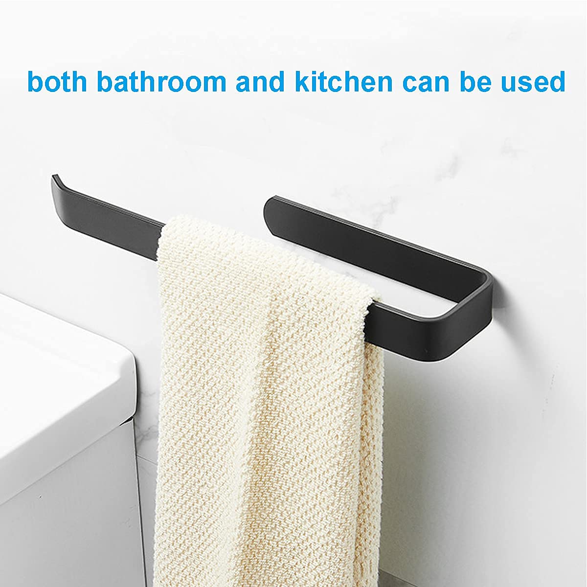 Under Cabinet Paper Towel Holder - Self Adhesive Matte Black Set of 2, 13 Inch Durable Aluminum Alloy - Perfect for Kitchen, Bathroom, Patio & RV Use