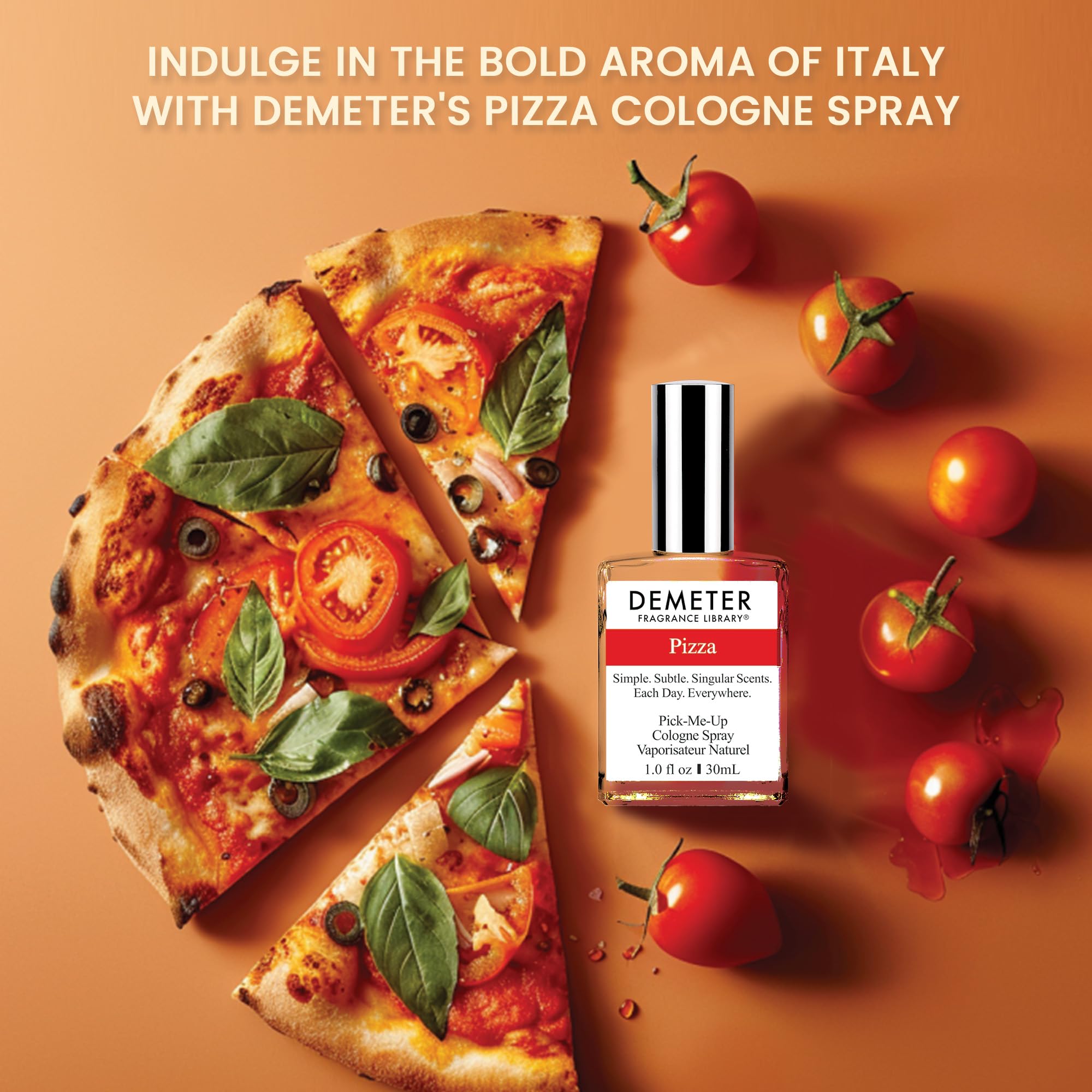 DEMETER Pizza 1 oz Cologne Spray - Unisex Fragrance for Women & Men | Gourmet Scent for Pizza Lovers, Fun Gift for Foodies, Unique Perfume for Casual Wear