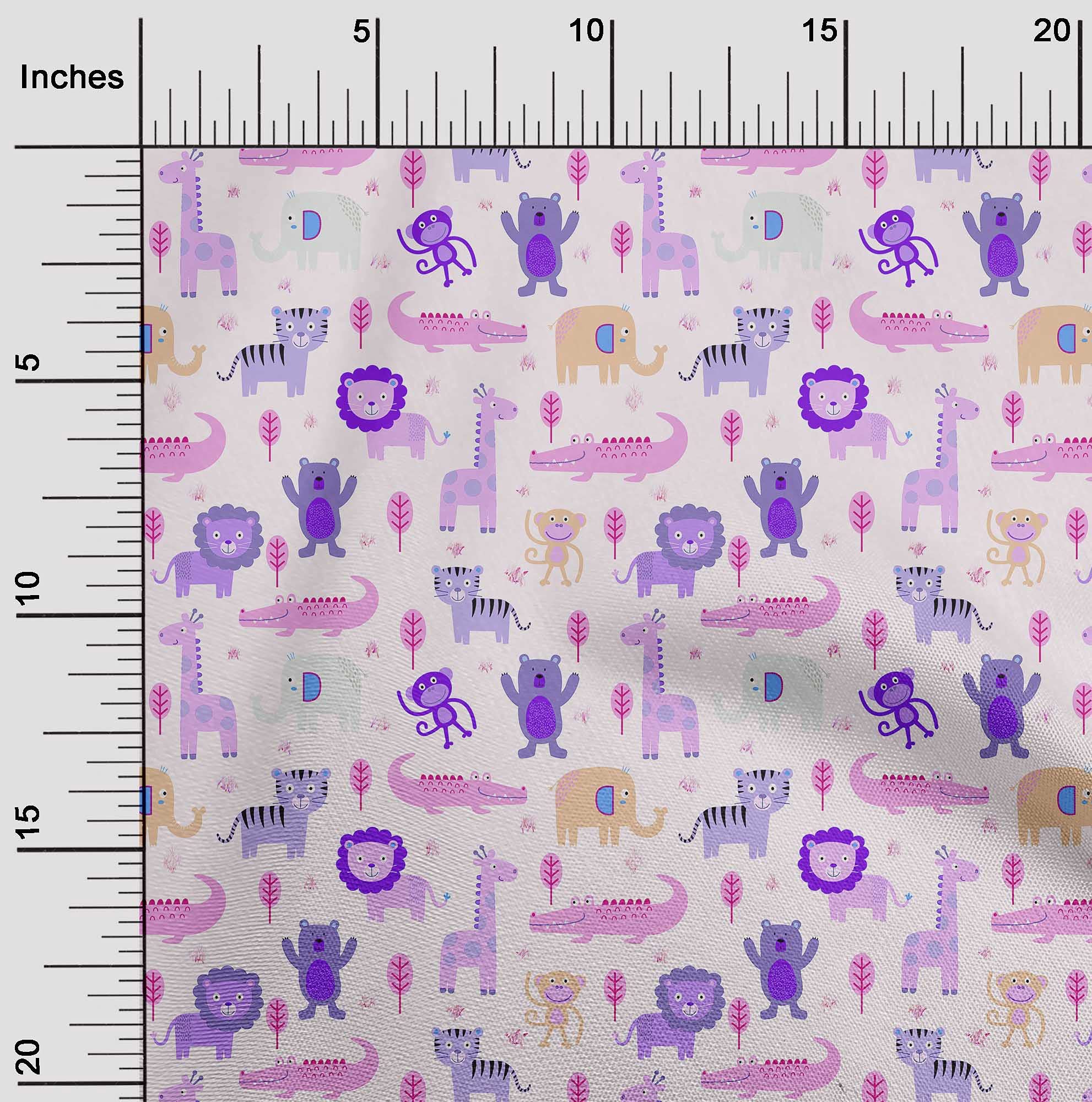 oneOone Polyester Spandex Fabric - Medium Purple Animal Print DIY Clothing & Quilting Material (56 Inch Wide) - Perfect for Crafting, Home Decor, and Fashion Projects