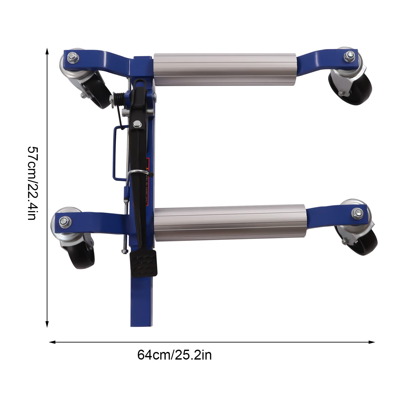 1300LBS Hydraulic Wheel Dolly & Tire Jack - Heavy Duty Car Wheel Positioning Jack with Ratcheting Foot Pedal - Set of 2 for Car, Truck, RV, Trailer - Perfect for Garage Repairs, Tire Changes & Vehicle Maintenance