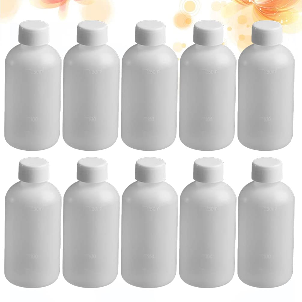 Balacoo 16oz Narrow Mouth Bottle with Lid - Chemical Mixing Container, Liquid Storage & Sample Container - Durable White Thickened Plastic for Lab, Pharmacy & DIY Use