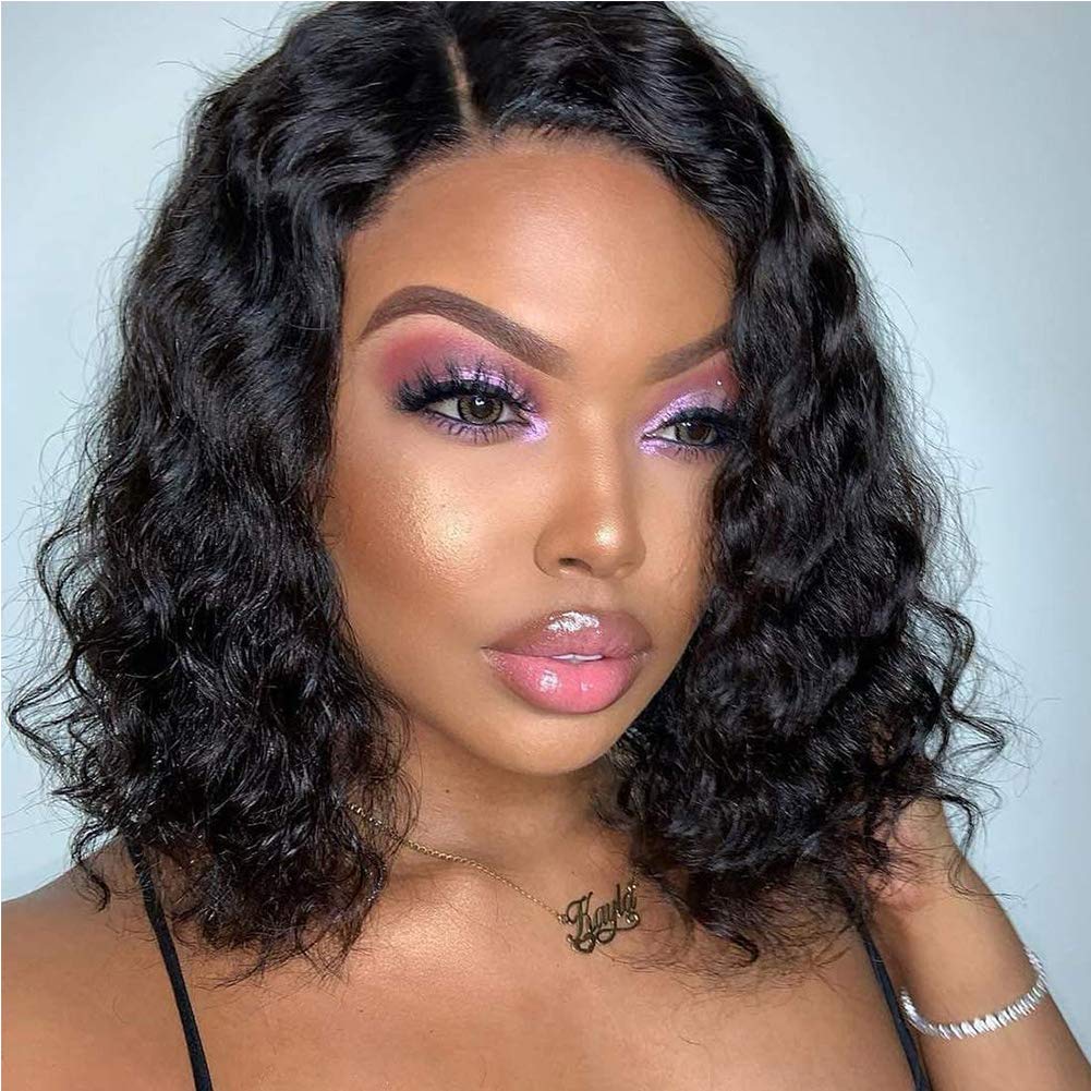 Short Bob Full Lace Front Human Hair Wigs with Baby Hair for Black Women - Brazilian Virgin Hair, Pre-Plucked Hairline, Natural Wavy & Curly Styles - Perfect for Daily Wear, Parties & Special Occasions