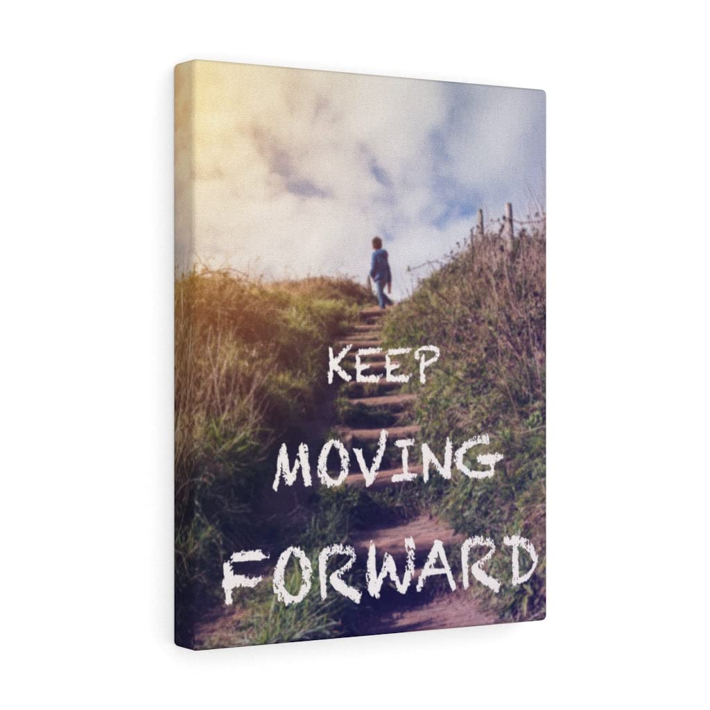 Keep Moving Forward Motivational Wall Art - Inspirational Ready to Hang Print for Home & Office Decor - Perfect Gift for Graduation, Housewarming & Encouragement