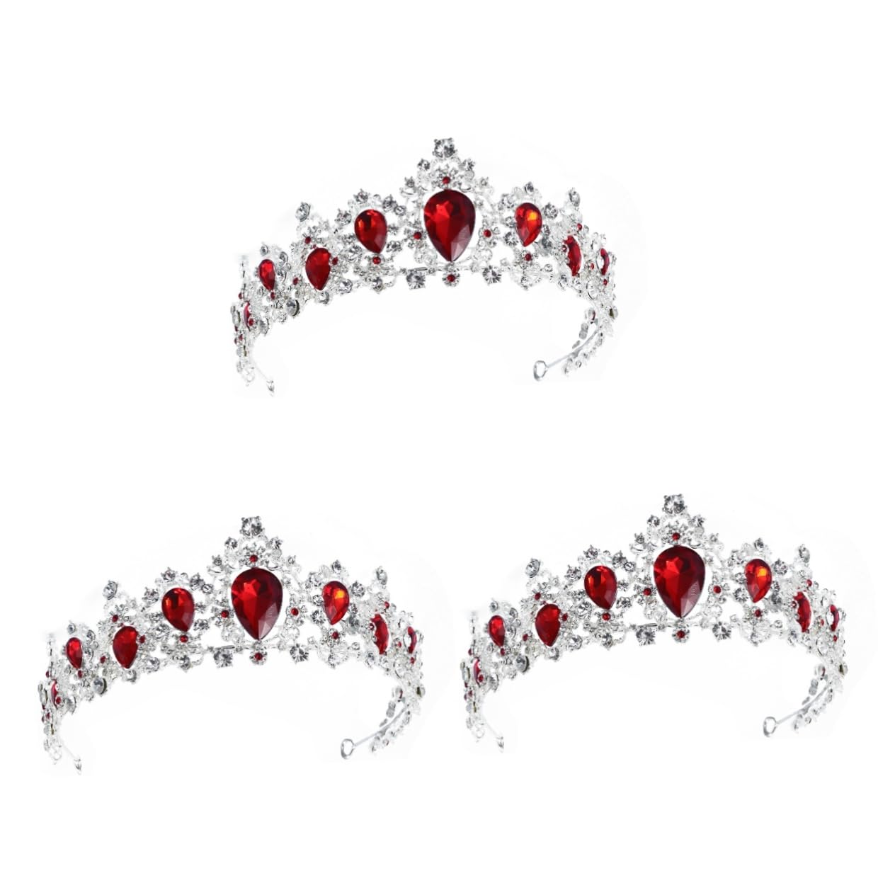FOMIYES 3-Piece Rhinestone Hair Bands Set - Baroque Bridal Crown Tiara, Wedding Headpiece for Women & Girls, Elegant Princess Hair Accessories for Brides, Prom, Pageants, and Special Occasions