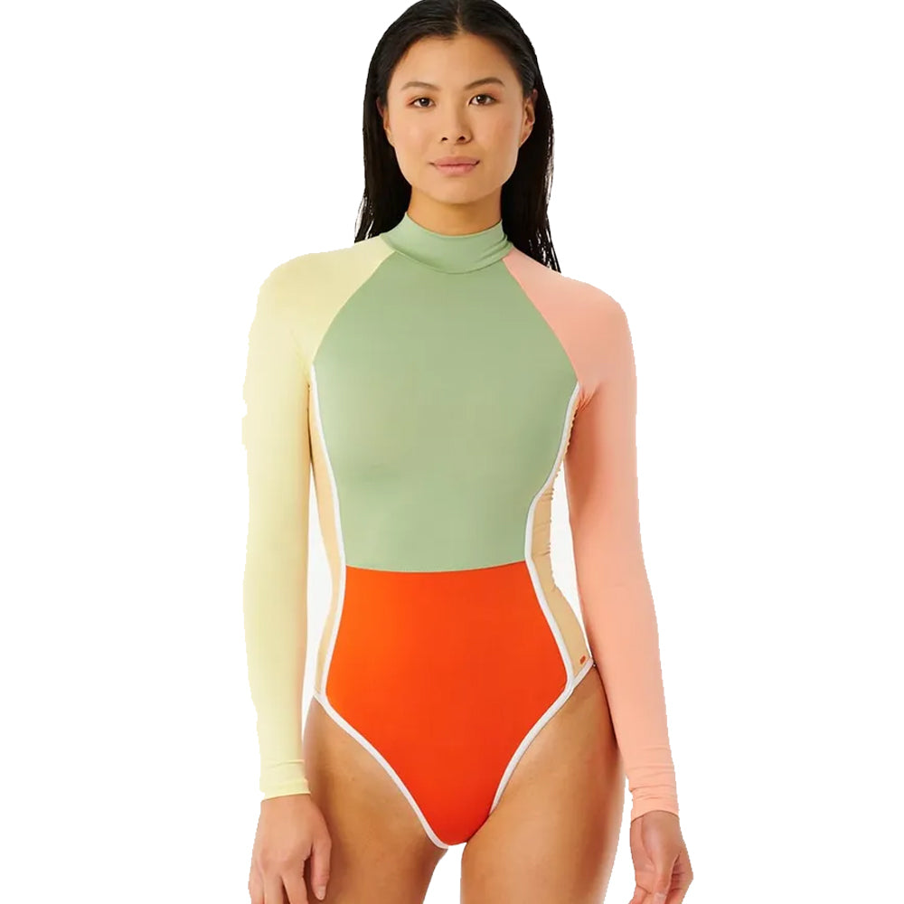 Rip Curl Trippin Long Sleeve Surf Suit - Women's UPF 50+ Sun Protection Rashguard for Surfing, Swimming & Beach Activities