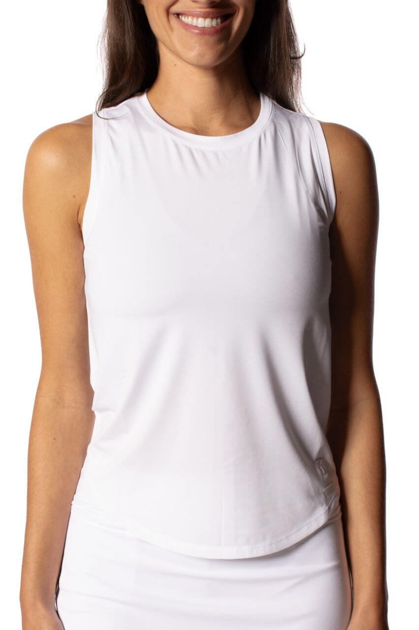 White Sleeveless Sport Tie Top - Breathable Workout Tank for Women | Perfect for Yoga, Running & Gym
