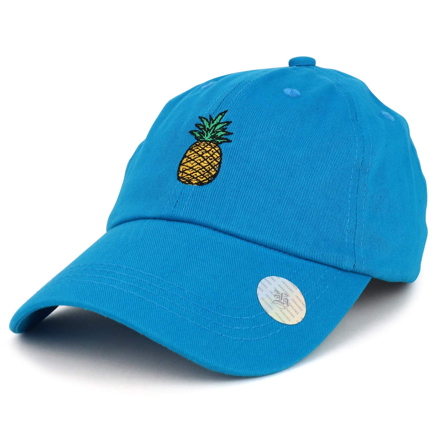 Trendy Pineapple Embroidered Cotton Dad Hat for Men & Women - Casual Unstructured Baseball Cap for Summer Outfits, Beach Vacations and Streetwear Fashion