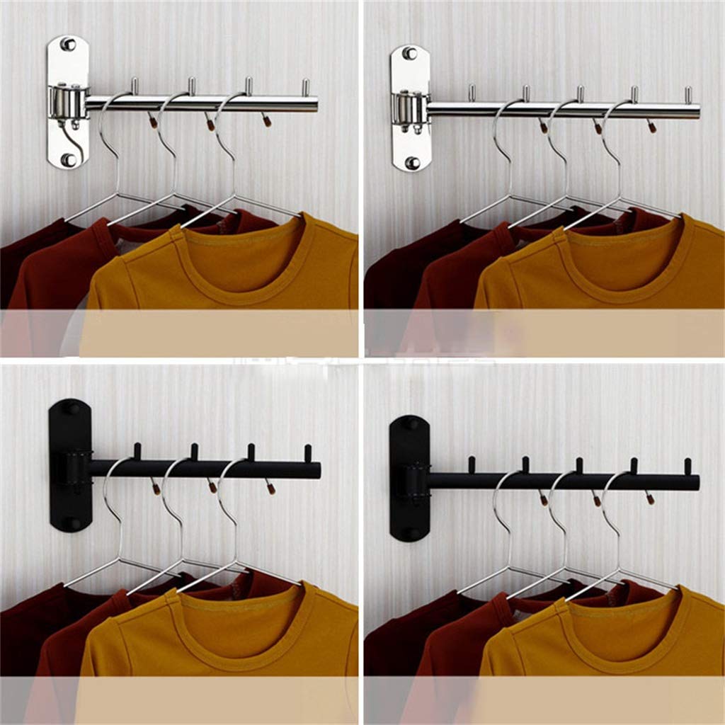 Stainless Steel Folding Wall Mounted Clothes Hanger Rack - Heavy Duty Swing Arm Drying Hook for Jackets, Coats & Clothing | Space Saving Closet Organizer & Storage Solution | Perfect for Small Apartments, Laundry Rooms & Bedrooms