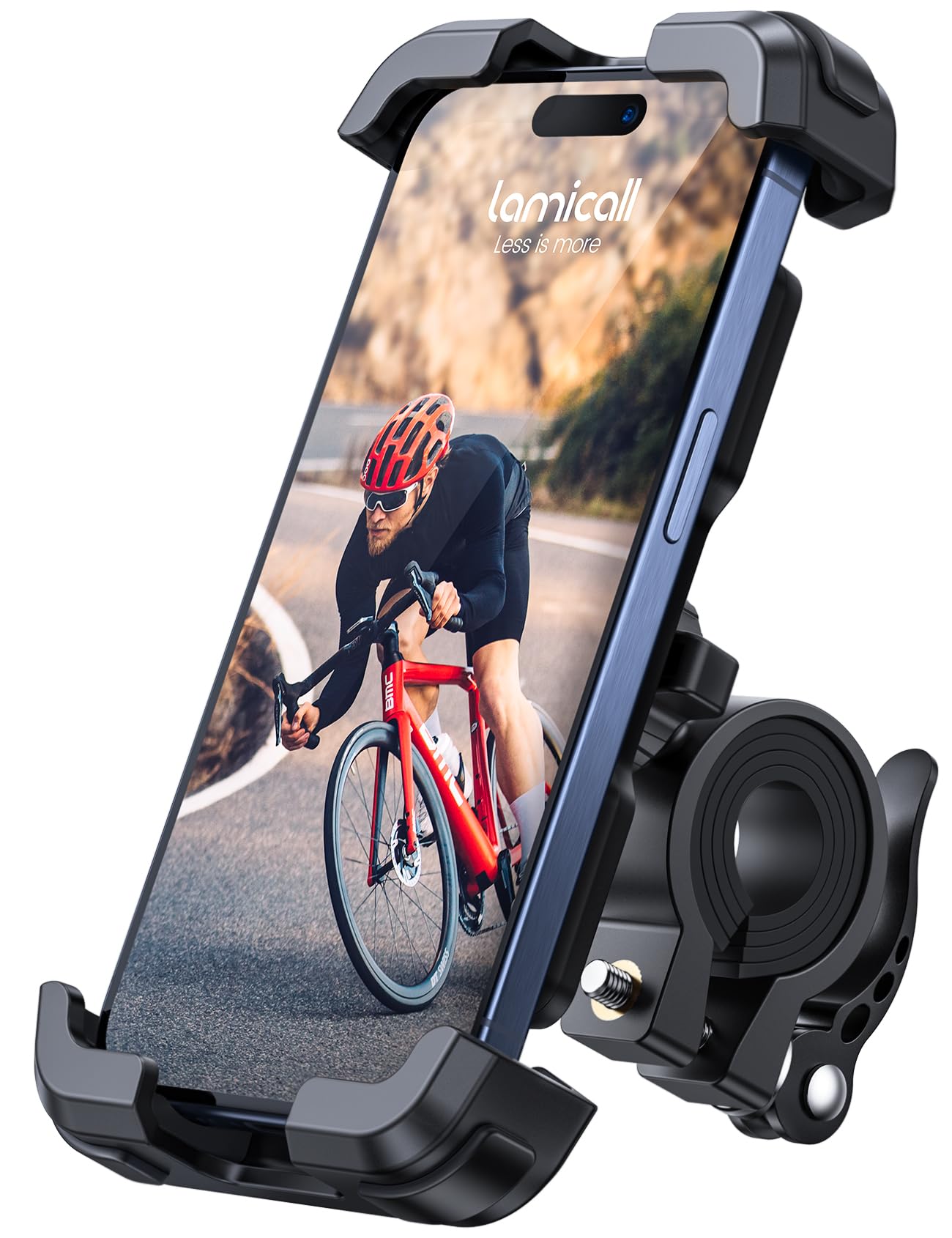 Lamicall Adjustable Bike Phone Mount Holder - Universal Motorcycle & Bicycle Handlebar Phone Cradle for iPhone 16 Pro Max/Plus, iPhone 15/14, Samsung Galaxy (Fits 4.7-6.8