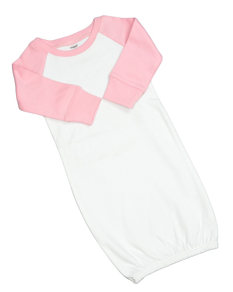 Monag Soft Cotton Long Sleeve Raglan Baby Gowns for Newborns & Infants - Comfortable Sleepwear for Nursery, Hospital & Home Use