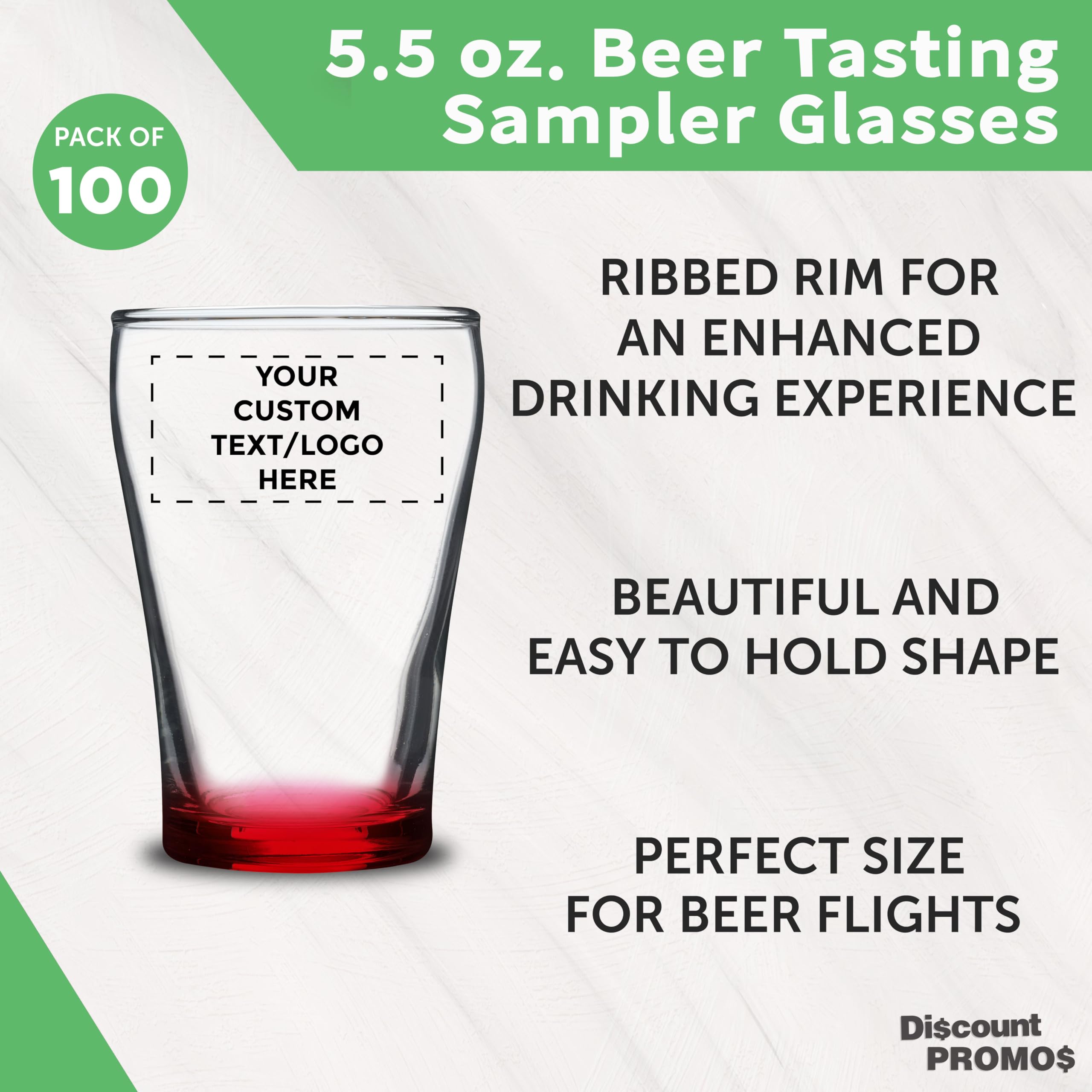 100-Pack Custom Printed Shot Glasses 5.5 oz Bulk - Personalized Barware for Weddings, Parties, Birthdays & Events - Red - Perfect for Bartending, Gifts & Promotional Giveaways