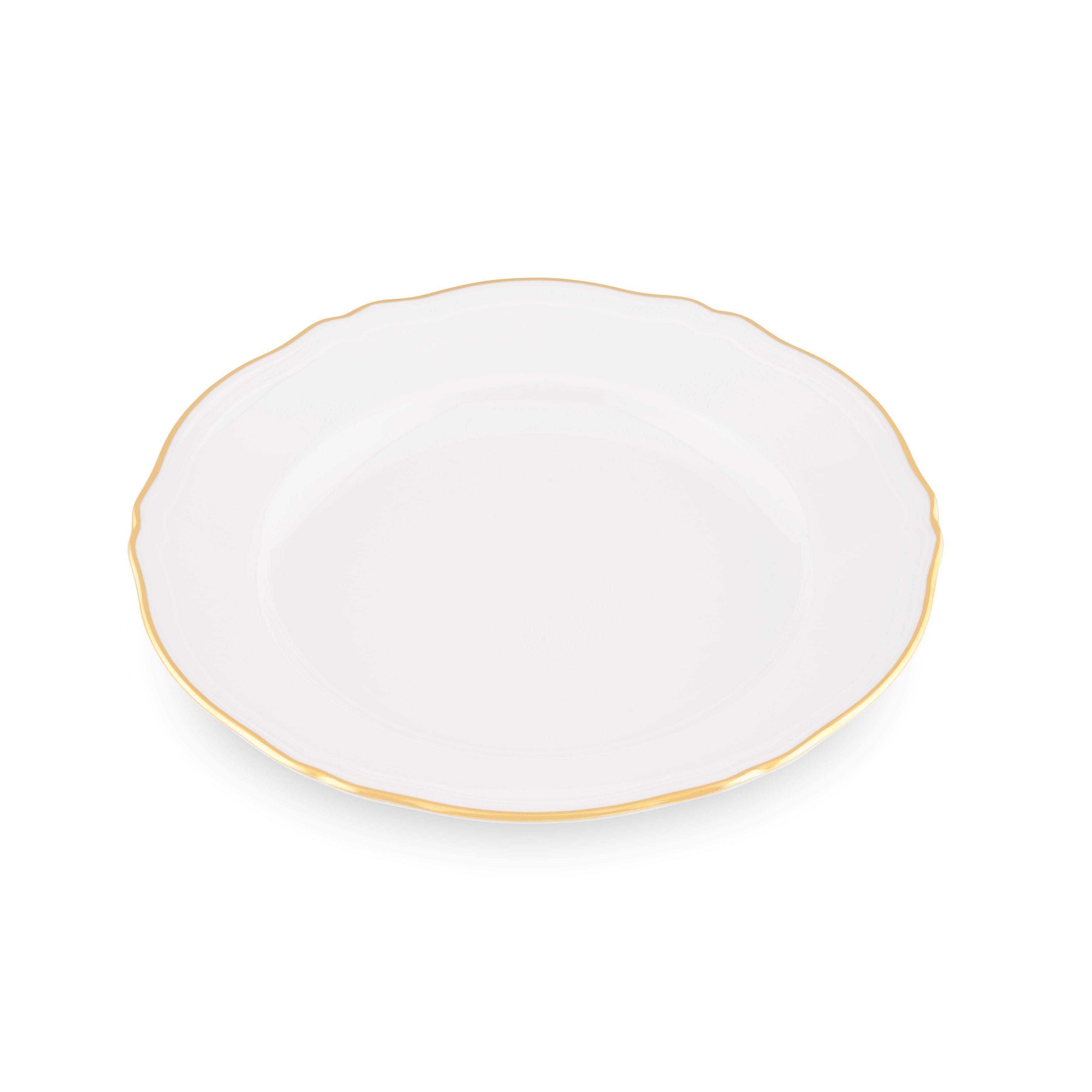 Premium Corona Oro Dessert Plates - Set of 6 Elegant Gold-Rimmed Glass Plates for Cakes, Pastries & Fine Dining | Perfect for Weddings, Parties & Special Occasions