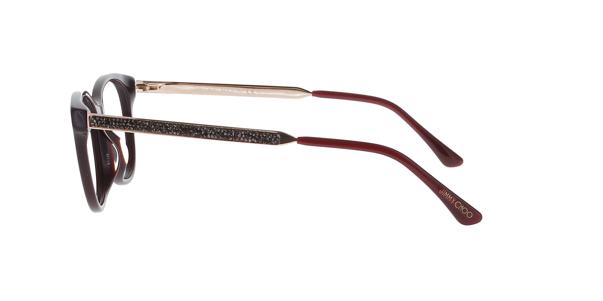 Jimmy Choo Burgundy Crystal Frame Sunglasses - Stylish & Elegant Women's Designer Shades for Fashion & Outdoor Activities