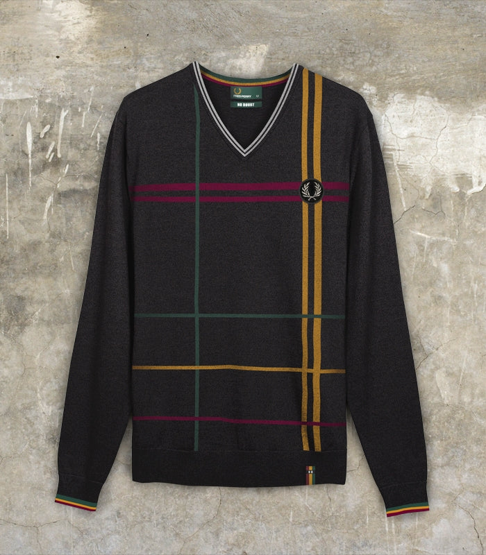 No Doubt x Fred Perry Twin Tipped V Neck Jumper | Vintage Band Merch | Unisex Cotton Sweater for Concerts & Casual Wear
