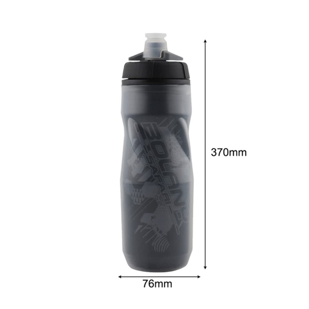 **20oz Insulated BPA-Free Squeeze Water Bottle for Sports & Outdoor Activities - Leakproof Handheld Squirt Bottle for Running, Cycling, Hiking, Gym Workouts (Black Blue)**