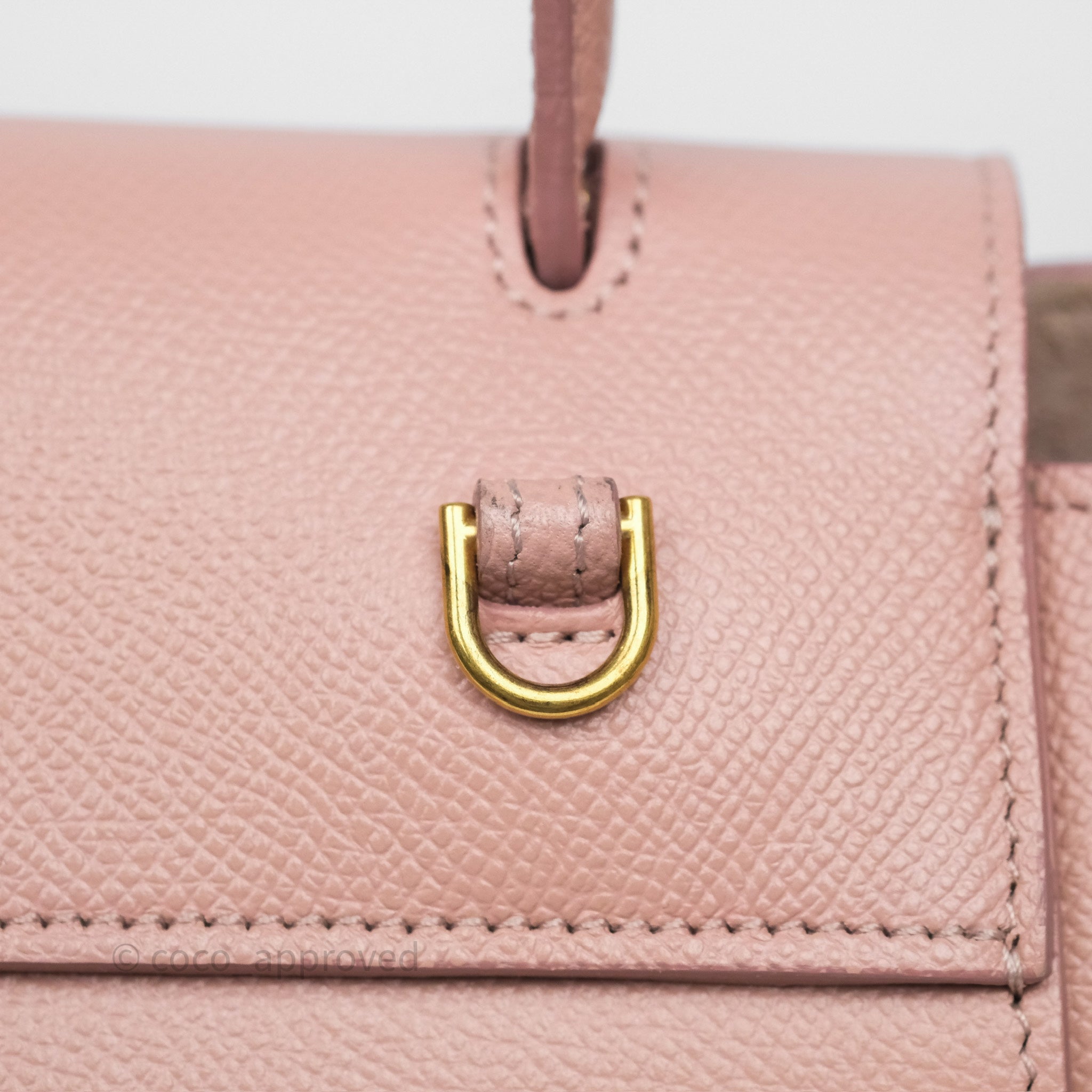 Celine Nano Belt Bag in Vintage Pink - Genuine Grained Calfskin Leather with Gold Hardware | Perfect for Everyday Use, Work & Special Occasions