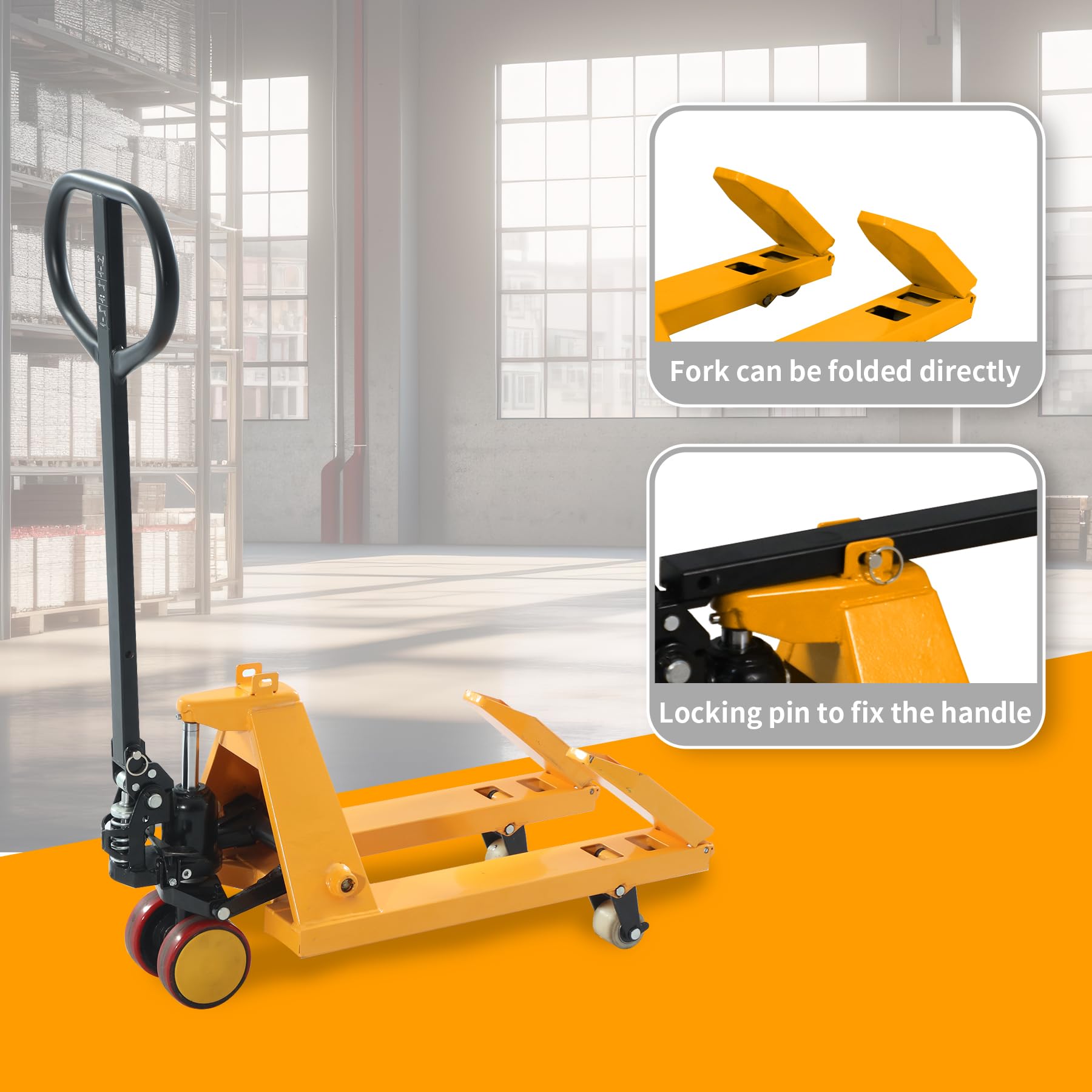 APOLLOLIFT Foldable Pallet Jack Truck 2200 lbs Capacity - 31.5