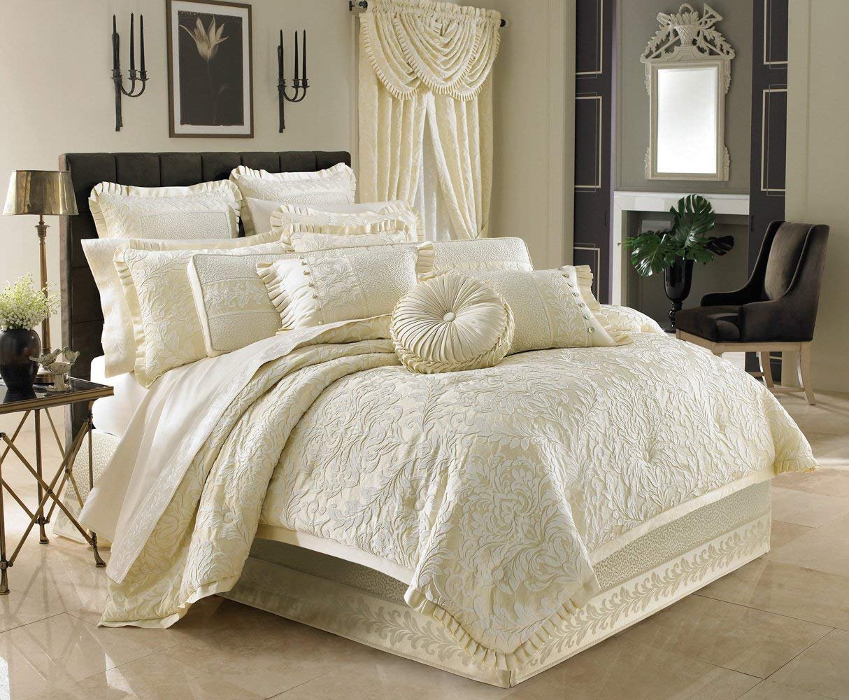 Luxury Vendome King 4-Piece Comforter Set - Premium Bedding Collection by J Queen for Elegant Bedroom Decor & Cozy Sleep