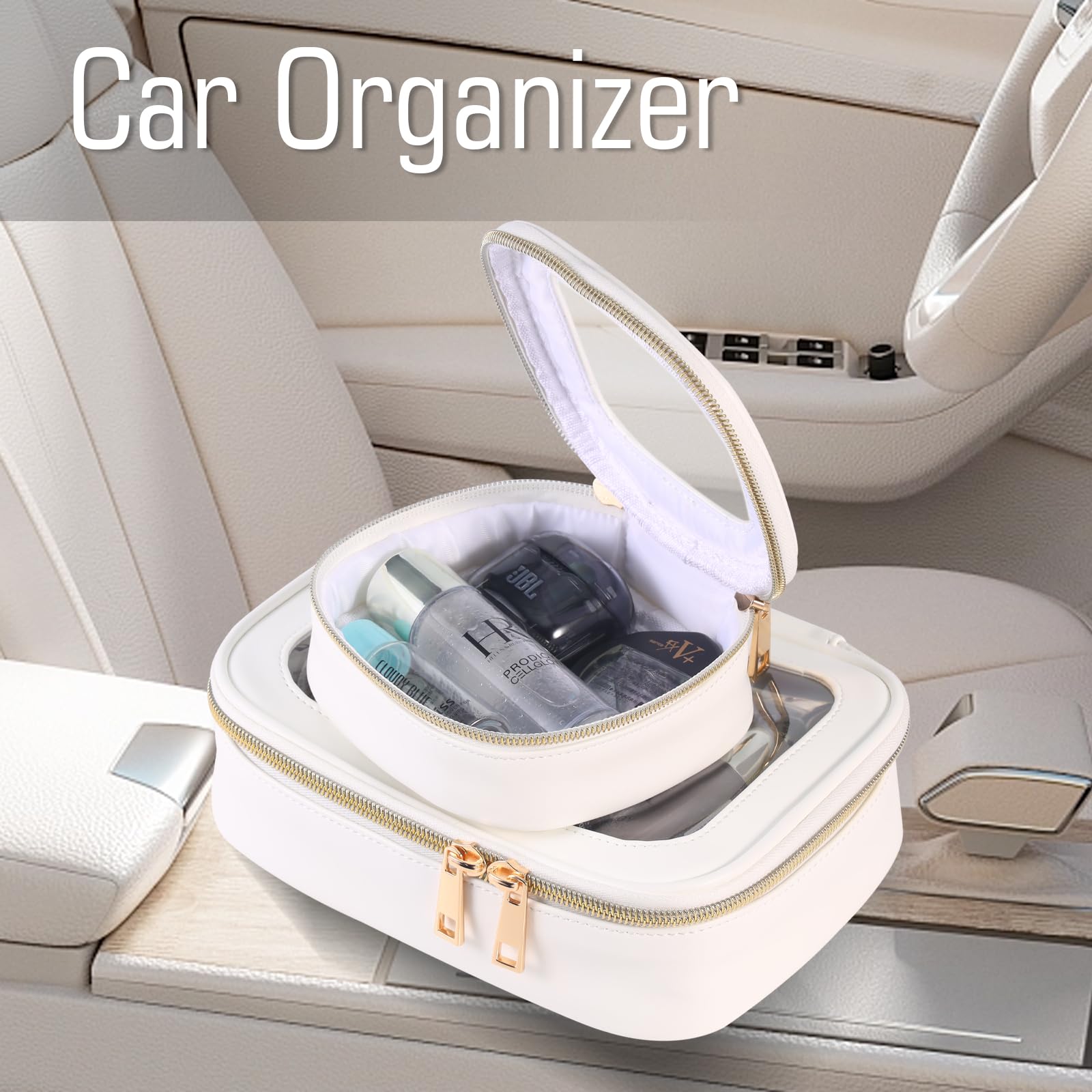 Clear Travel Toiletry Bag Set with Zipper - Cosmetic Organizer for Women | Perfect for Purse & Makeup Storage