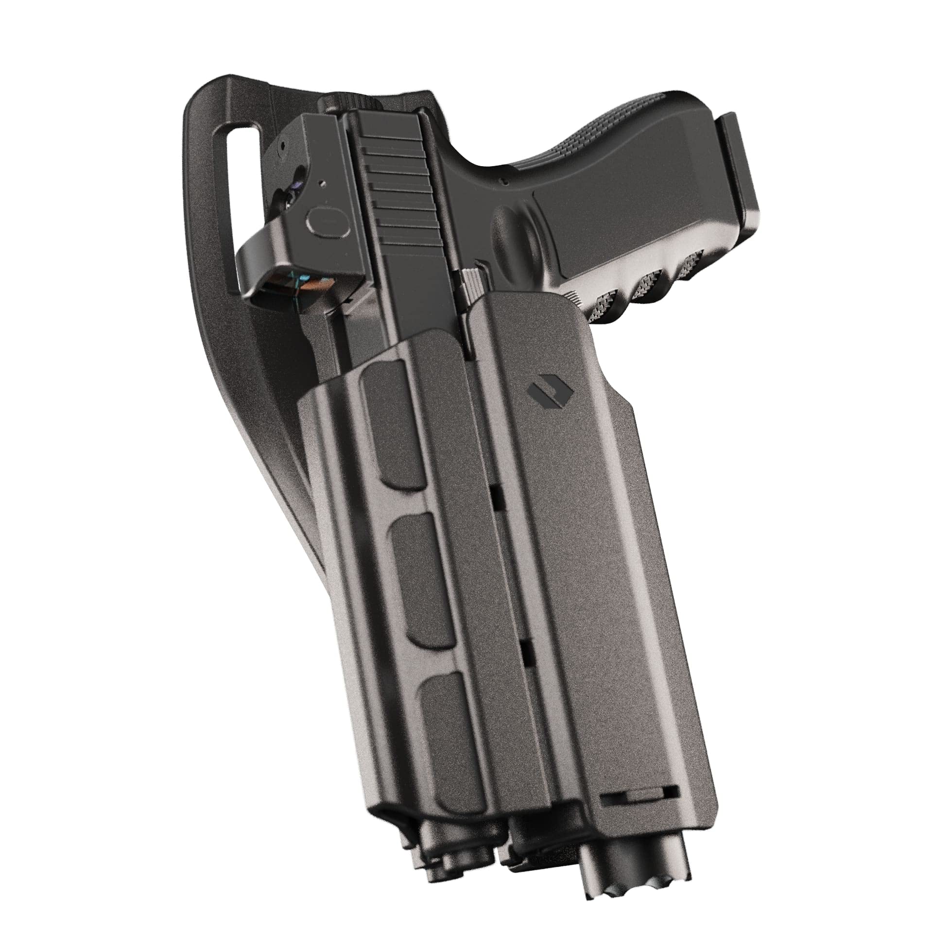 Orpaz T40 G19 Left-Handed OWB Light Bearing Holster - Level II/III Retention - Compatible with Glock 19 & Most Lights/Lasers/Optics - Perfect for Concealed Carry, Duty Use & Tactical Training