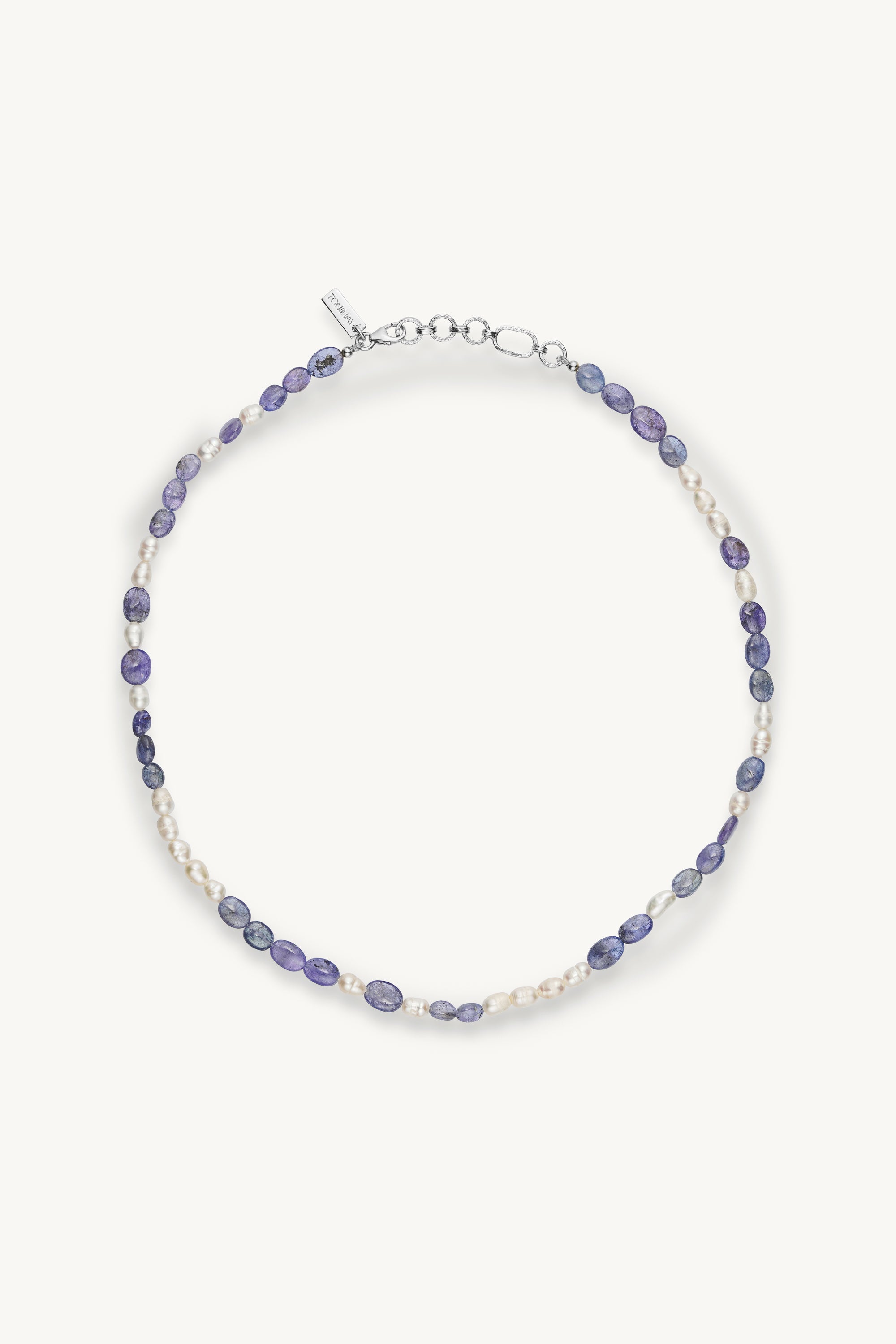 Exquisite Tanzanite & Pearl Beaded Silver Necklace for Women | Elegant Jewelry Gift for Birthday, Anniversary & Special Occasions