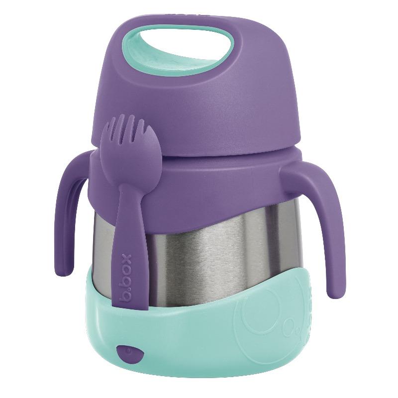 b.box Insulated Food Jar - 12oz Stainless Steel Thermal Lunch Container for Kids, Leak-Proof & BPA-Free - Perfect for School, Travel & Outdoor Activities (Lilac Pop)