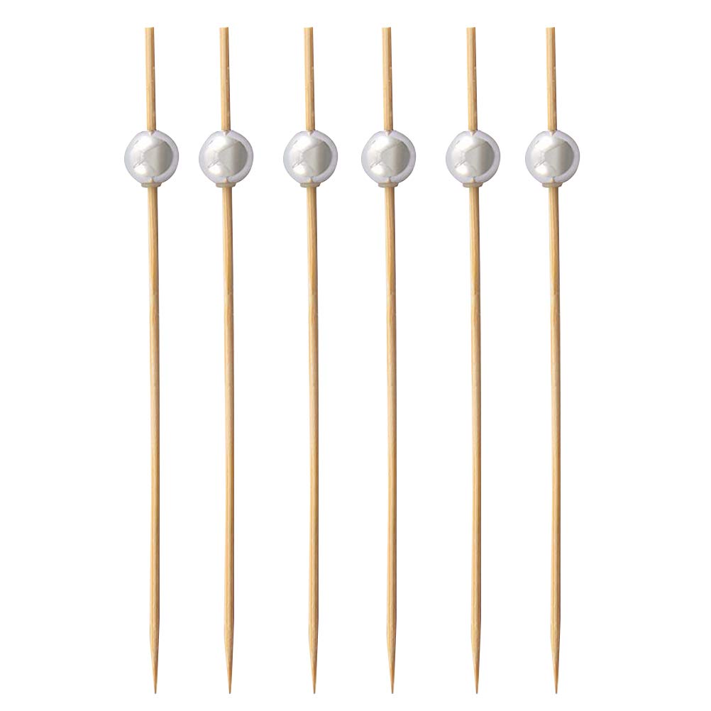 100-Pack Cabilock 12-Inch Bamboo Toothpicks for Fruit, Cocktails & Appetizers | Reusable Party Snack Sticks for Entertaining, Weddings & Home Use