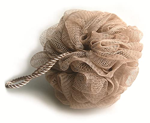 Luxury Brown Loofah Sponge for Women & Men - Gentle Exfoliating Body Scrubber, Bath Sponge & Shower Pouf | Pack of 1 | Perfect for Daily Skincare & Spa Relaxation at Home