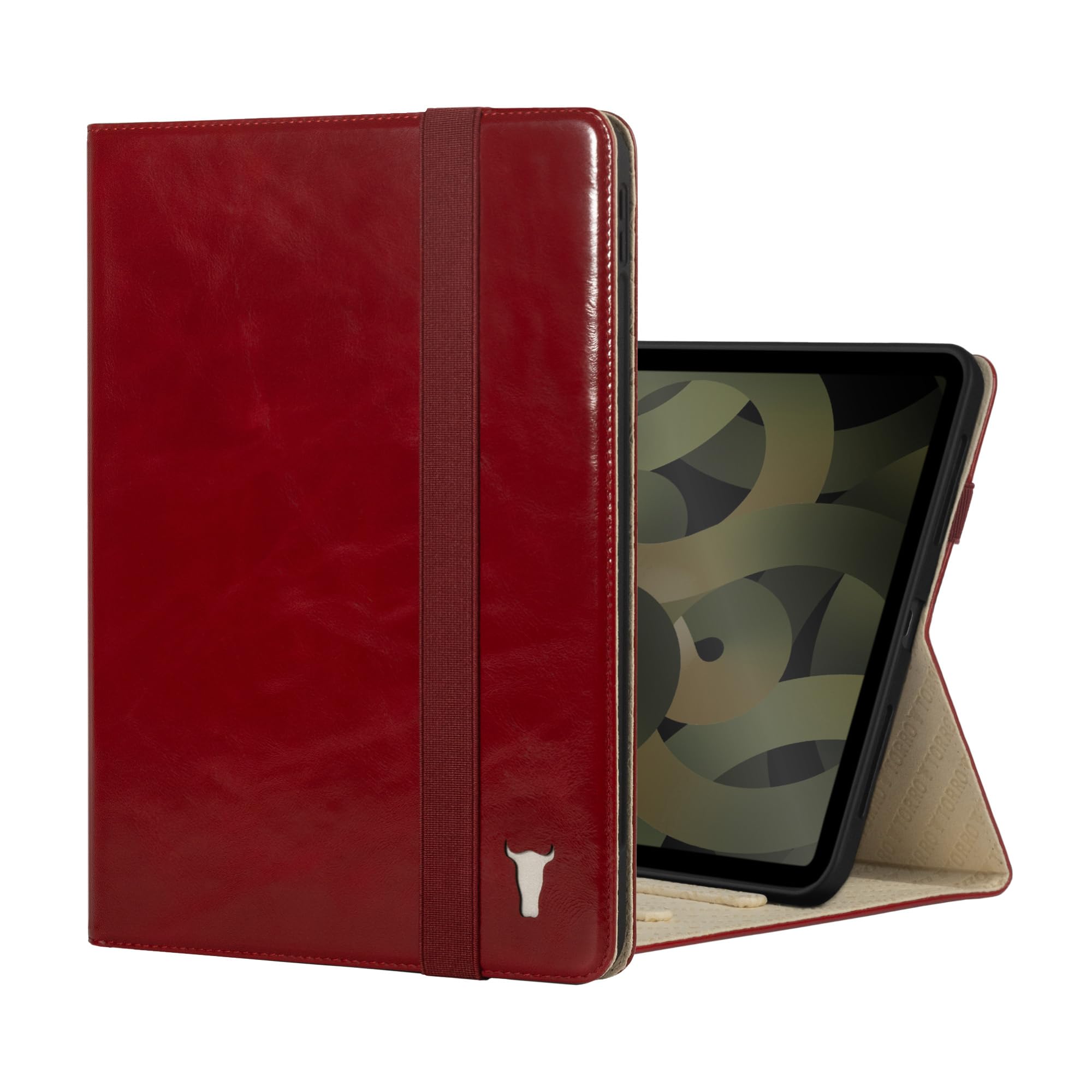 TORRO Genuine Leather iPad Air 5/4 Case with Stand Function & Apple Pencil Holder - Premium Protective Cover for iPad Air 4th/5th Generation - Perfect for Work, Travel and Home Use (Red)
