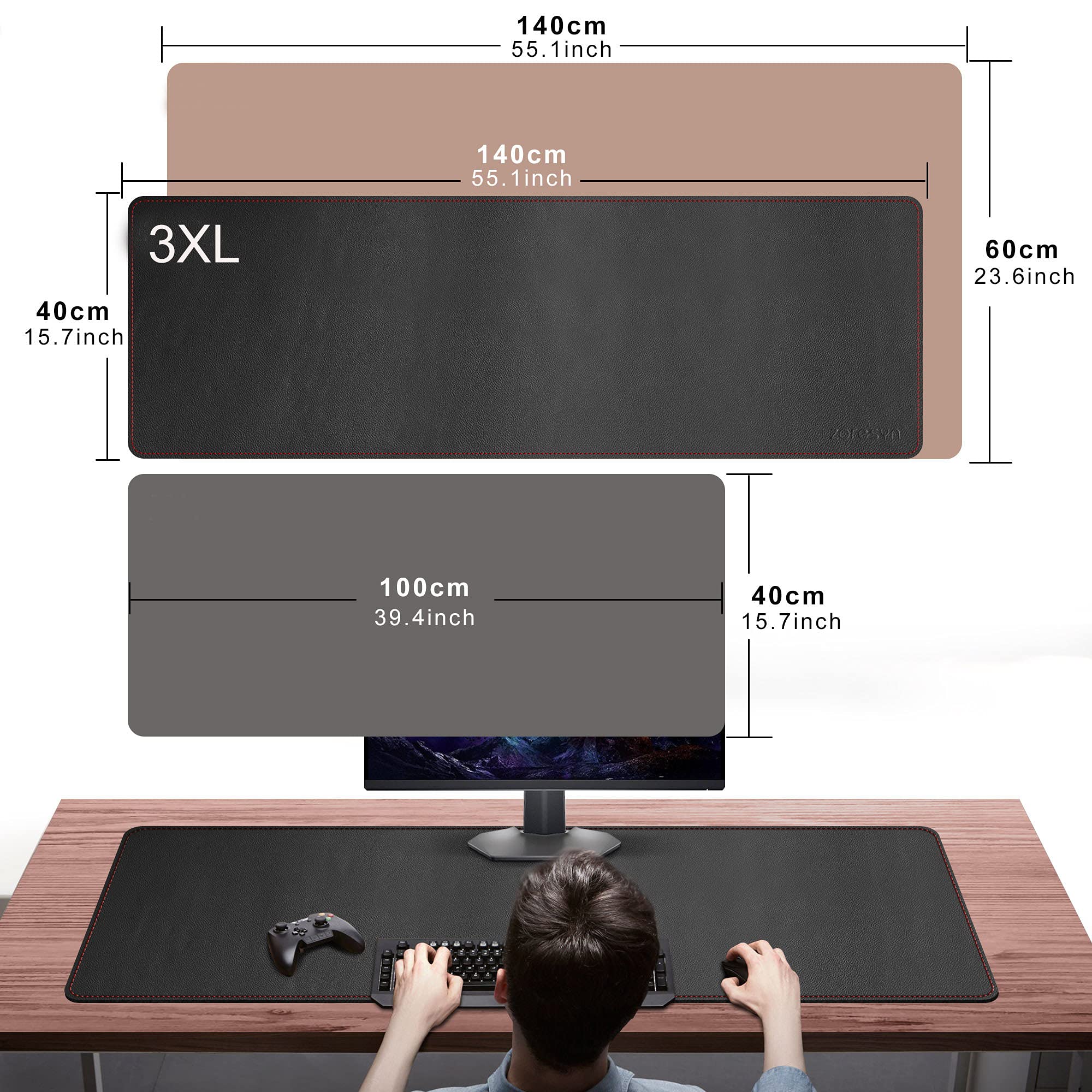 Premium PU Leather Desk Pad 55.1