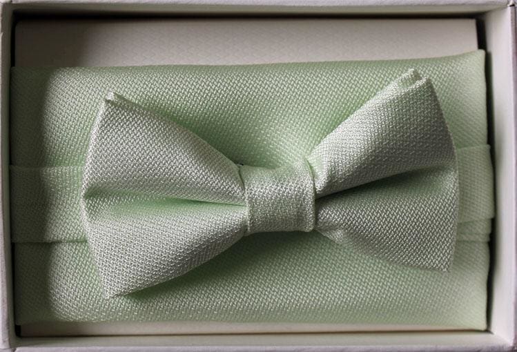 Stylish Poly Green Boys Bow Tie and Hank Set for Formal Events & Weddings – LA Smith Collection
