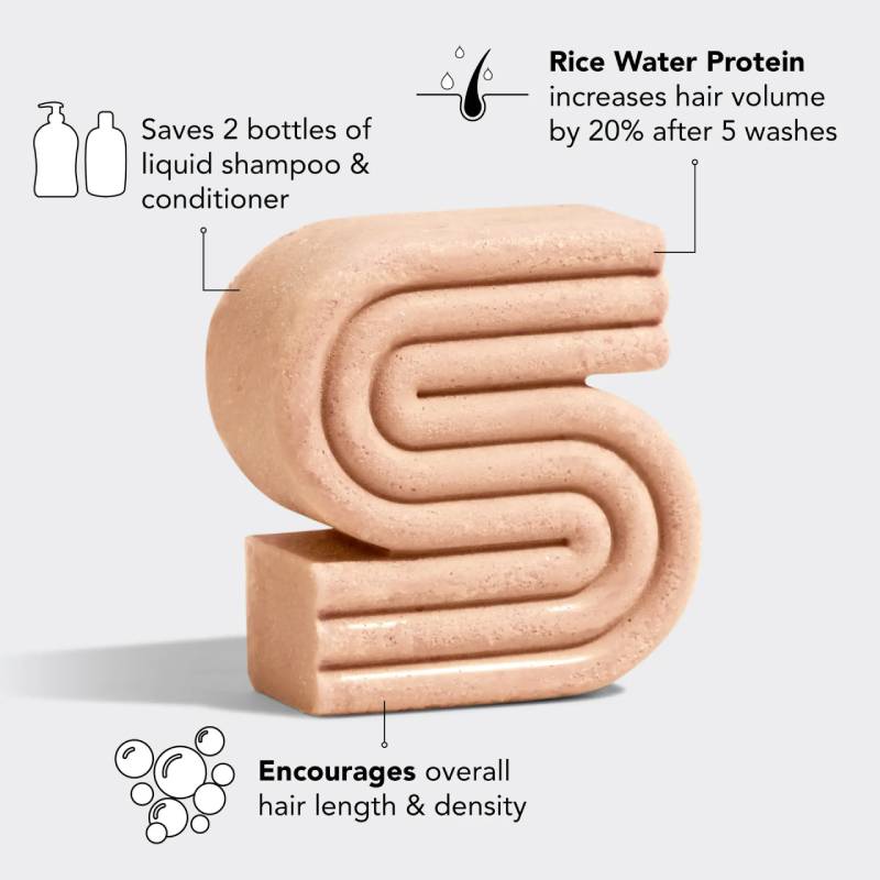 Organic Rice Water Shampoo Bar for Hair Growth & Repair - Sulfate-Free, Vegan, Natural Hair Care - Promotes Stronger, Longer Hair - Perfect for Daily Use at Home & Travel