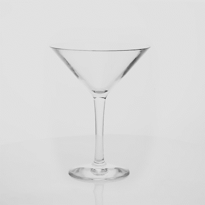 Bev Tek 10 oz Shatterproof Polycarbonate Cocktail Martini Glasses - Set of 6, 5.25