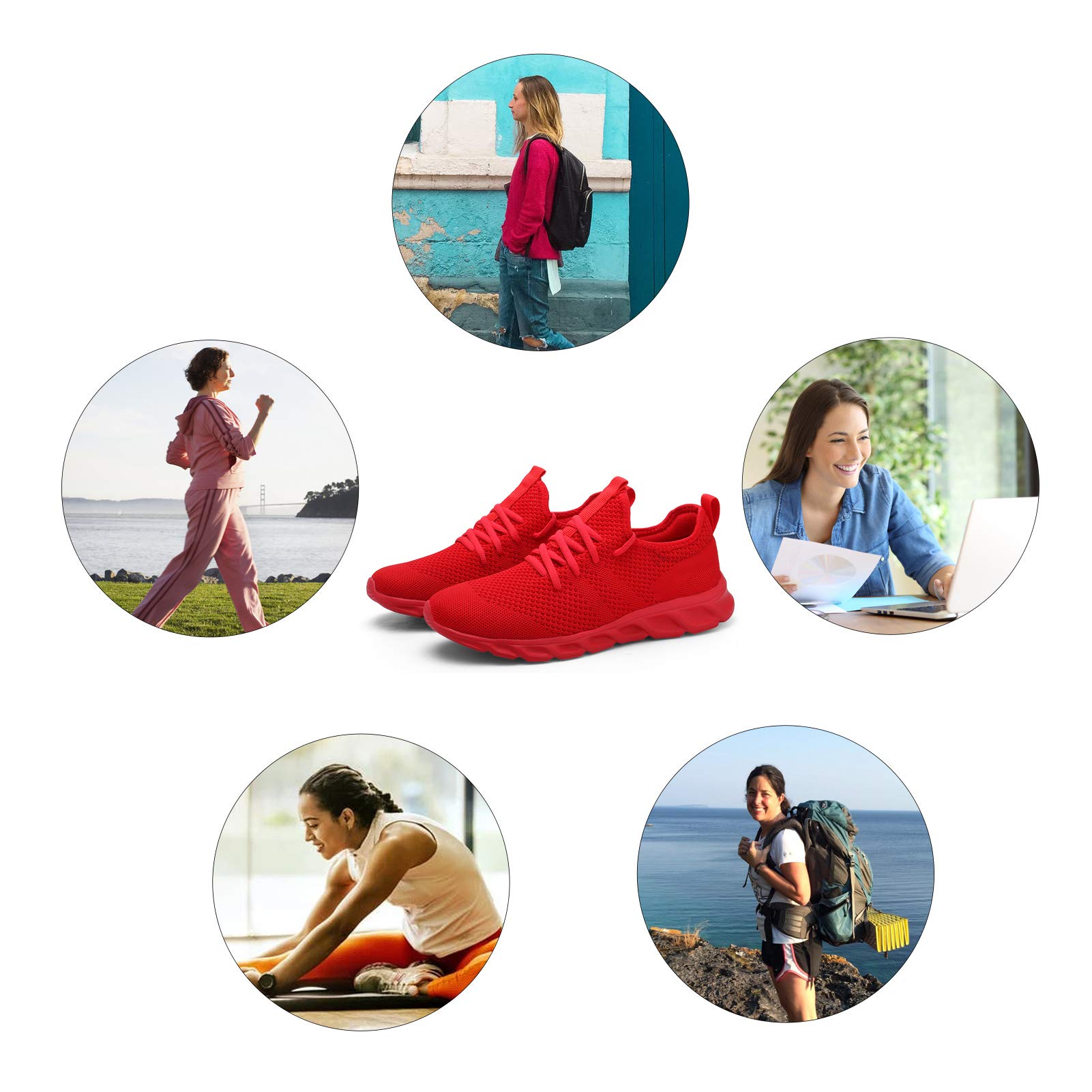 Damyuan Women's Walking Running Shoes - Lightweight Slip On Tennis Gym Workout Shoes for Women - Perfect for Jogging, Training & Casual Wear