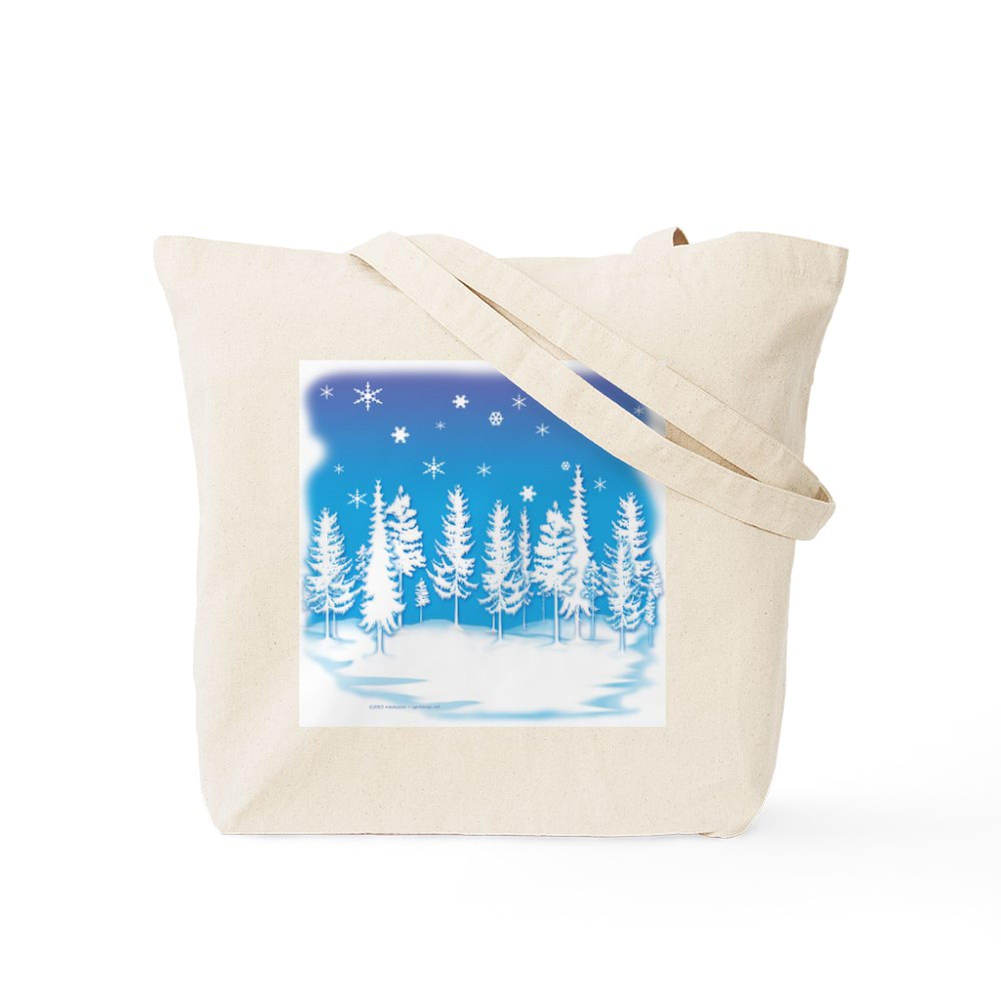 Eco-Friendly Winter Forest Canvas Tote Bag - Natural Reusable Shopping Bag for Groceries, Beach & Daily Use | Durable & Stylish Carryall