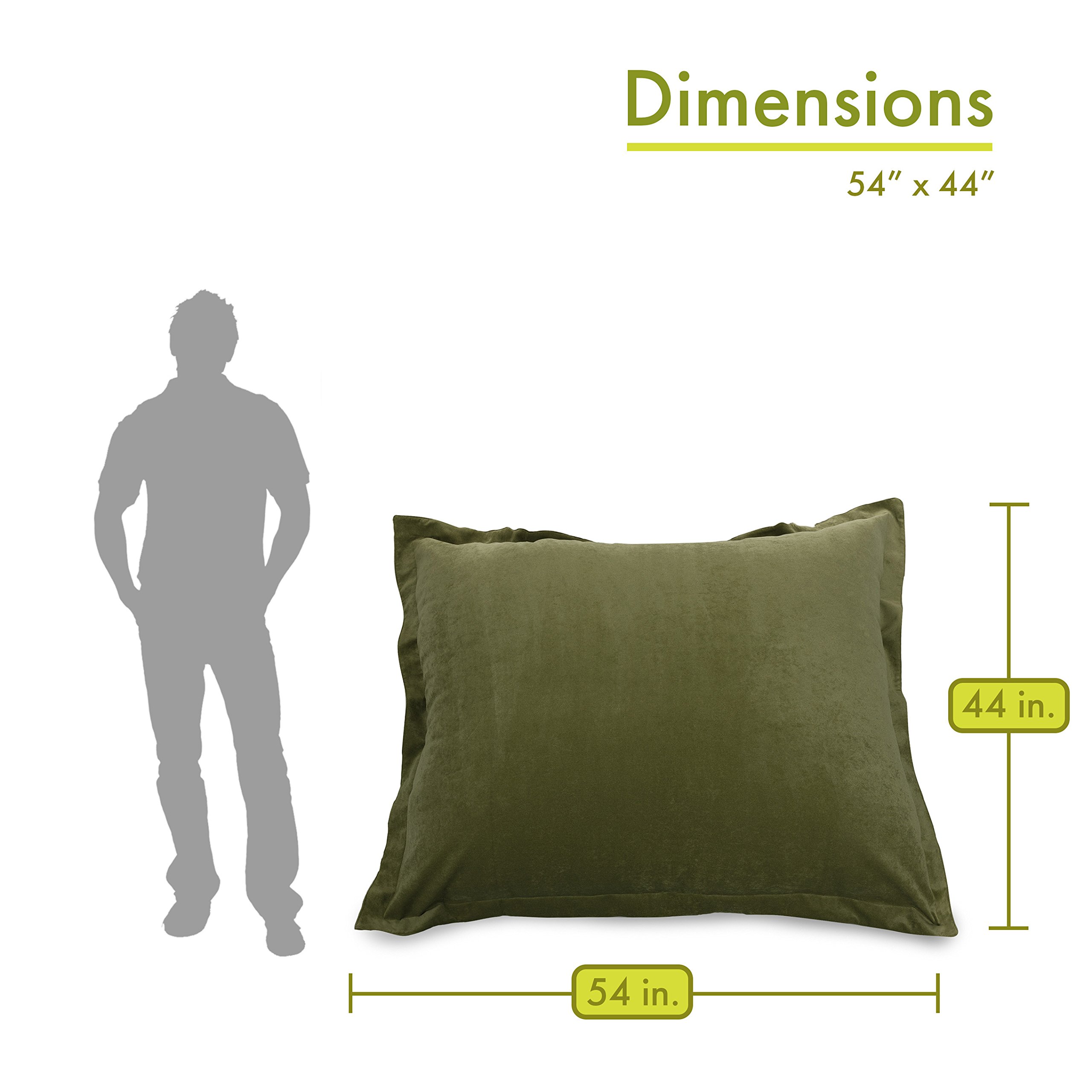 Majestic Home Goods Villa Floor Pillow with Fern Design - Soft Large Floor Cushion for Living Room, Bedroom, Yoga & Meditation
