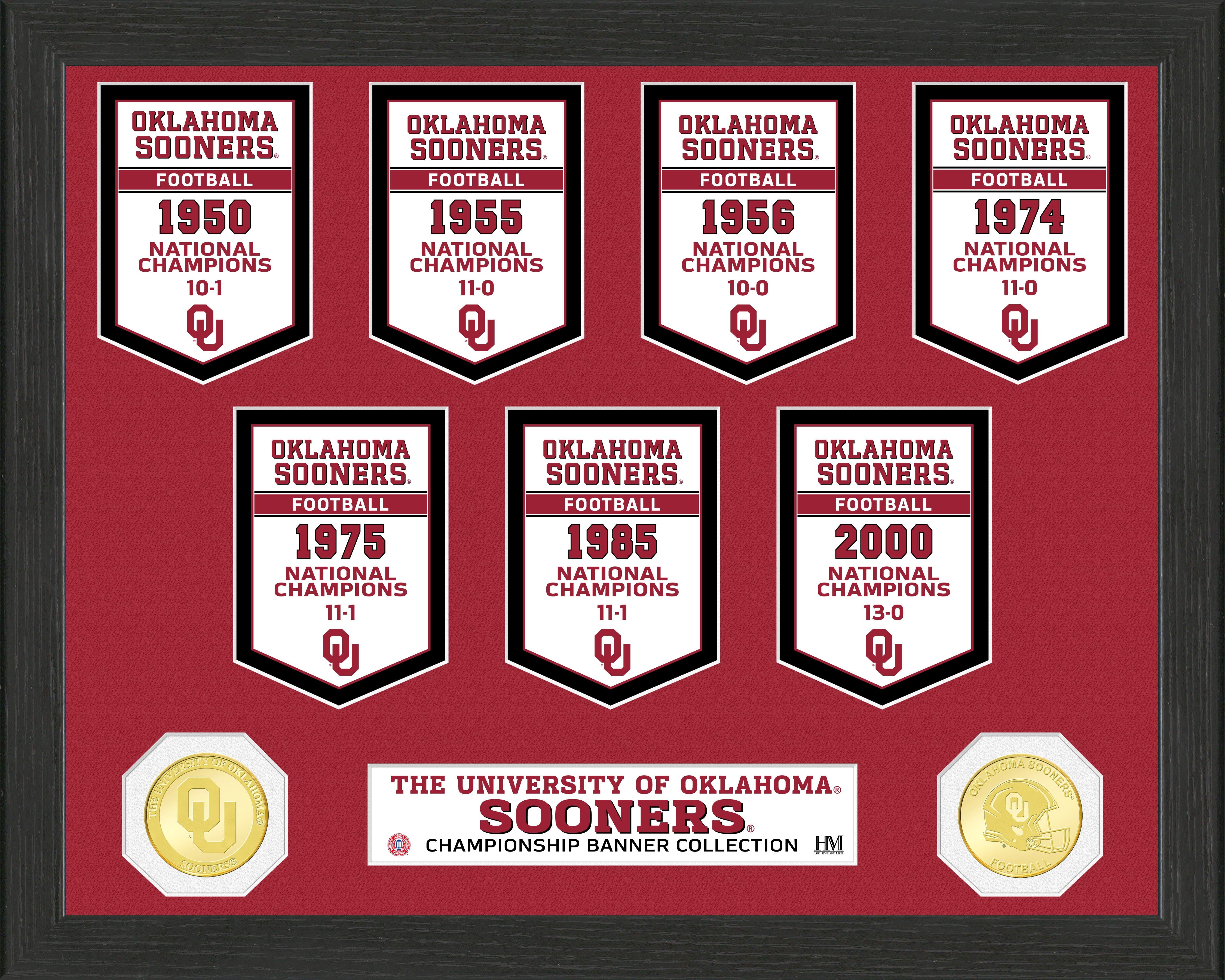 Oklahoma Sooners National Champions Banner & Photo Collection - Perfect for OU Fans, Game Room Decor, and College Football Memorabilia