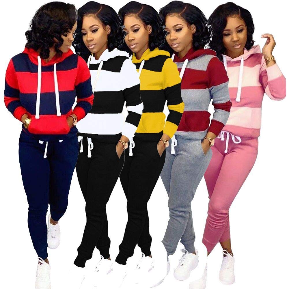 Choichic Women's Jogging Suit Set - Soft Pullover Hoodie & Long Pants Tracksuit for Running, Gym, Lounge & Casual Wear | Comfortable Two-Piece Sweatsuit for Women