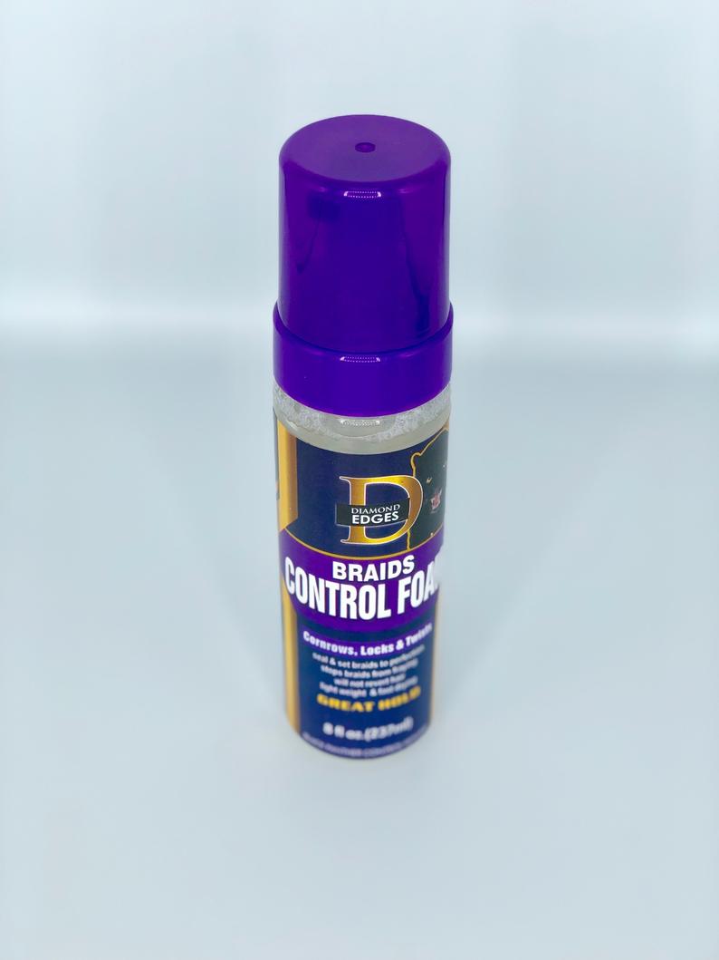 Black Panther Braids Control Foam - Strong Hold Styling Gel for Natural Hair, Curls & Braids - Perfect for Protective Hairstyles & Daily Styling